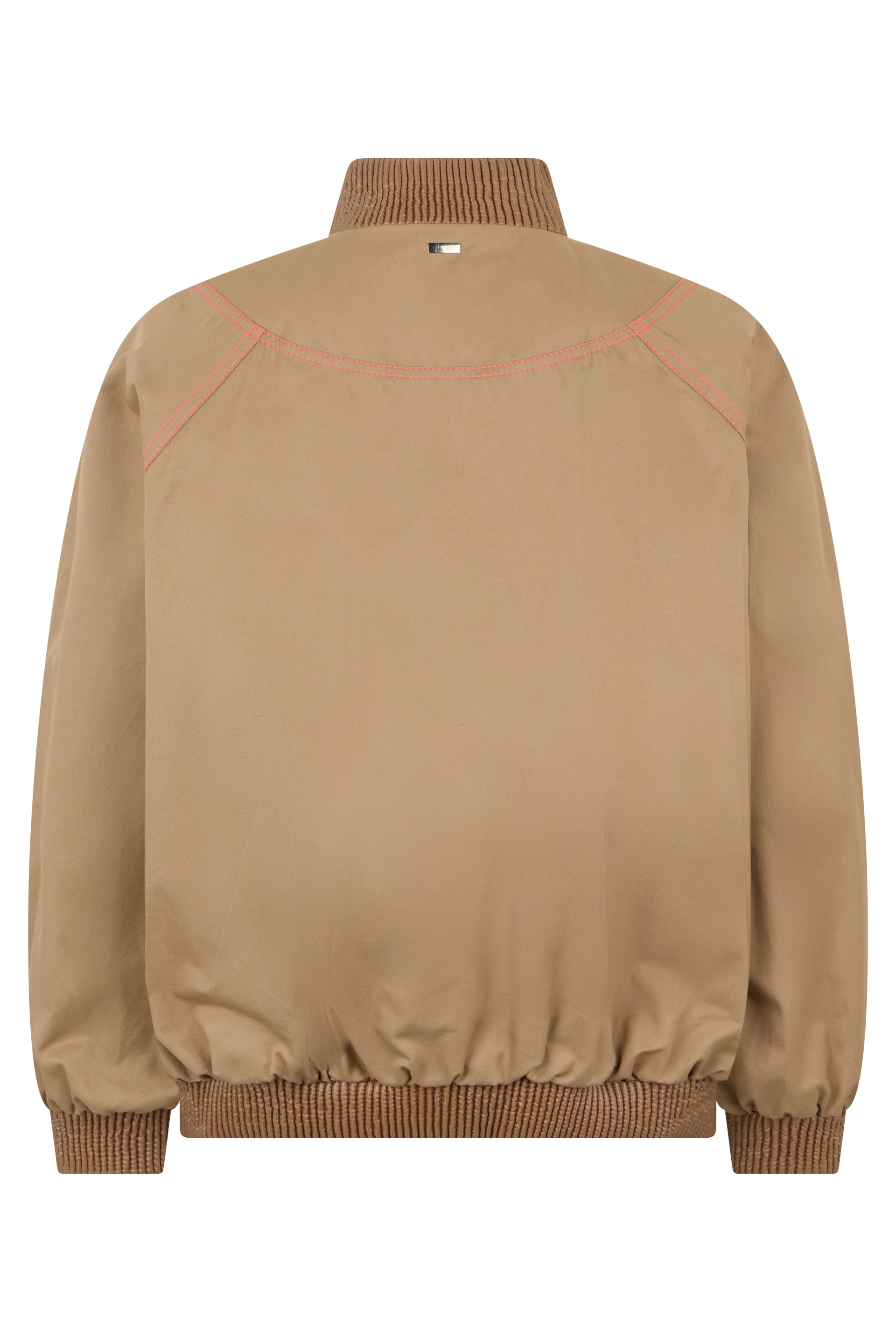 Beige bomber jacket with zip and collar