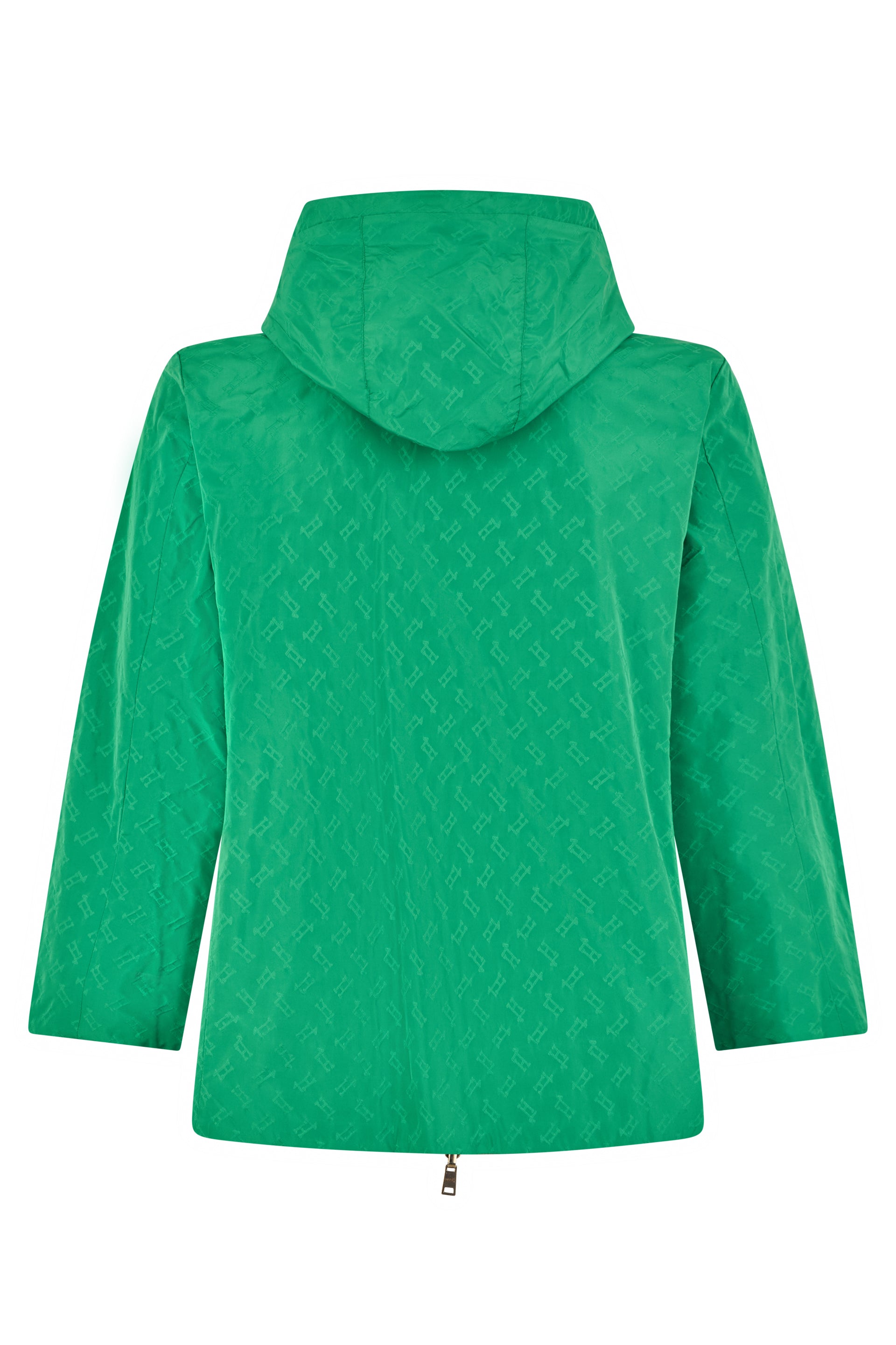 Light green jacket with adjustable hood