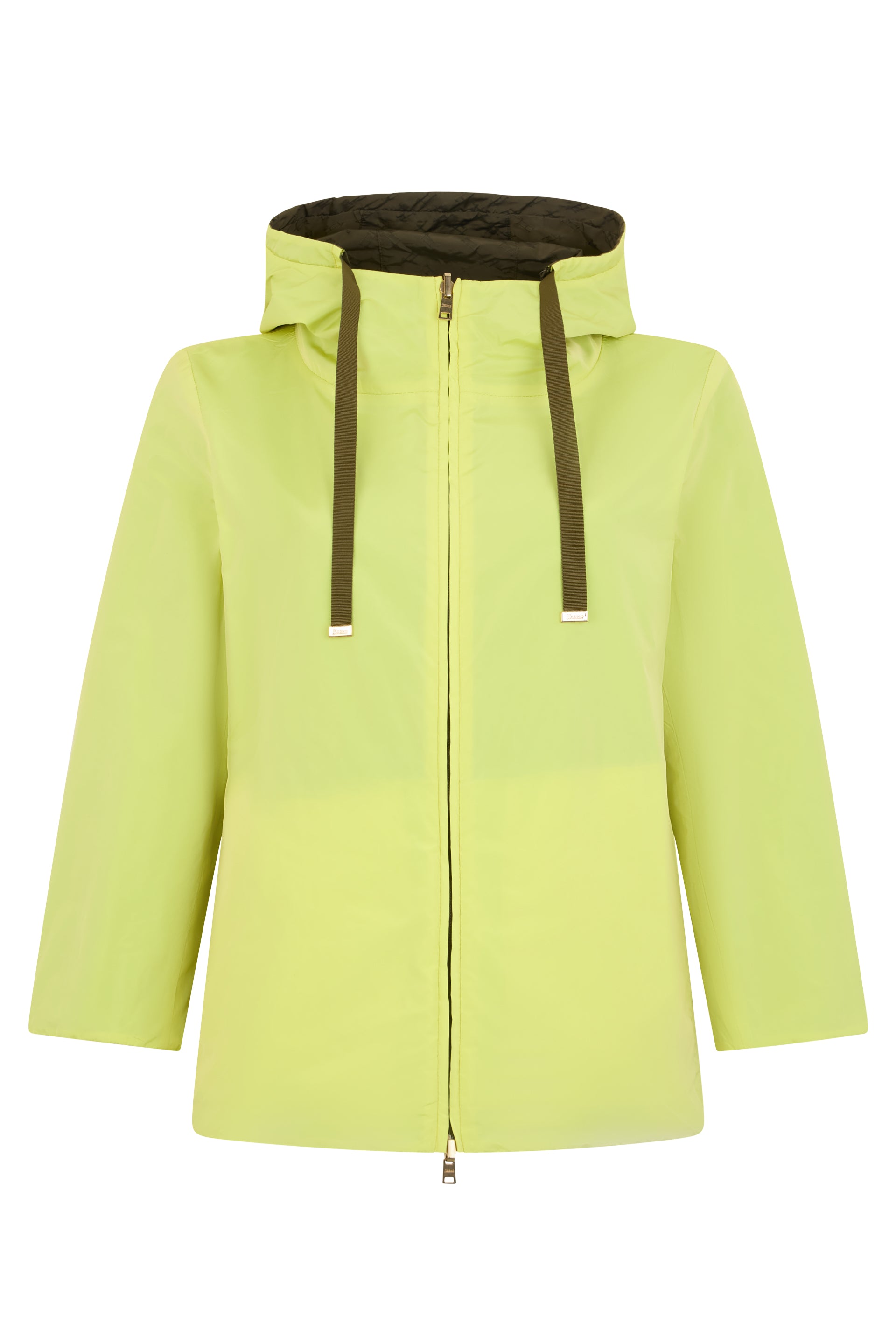 Light jacket with hood in khaki color, versatile and durable