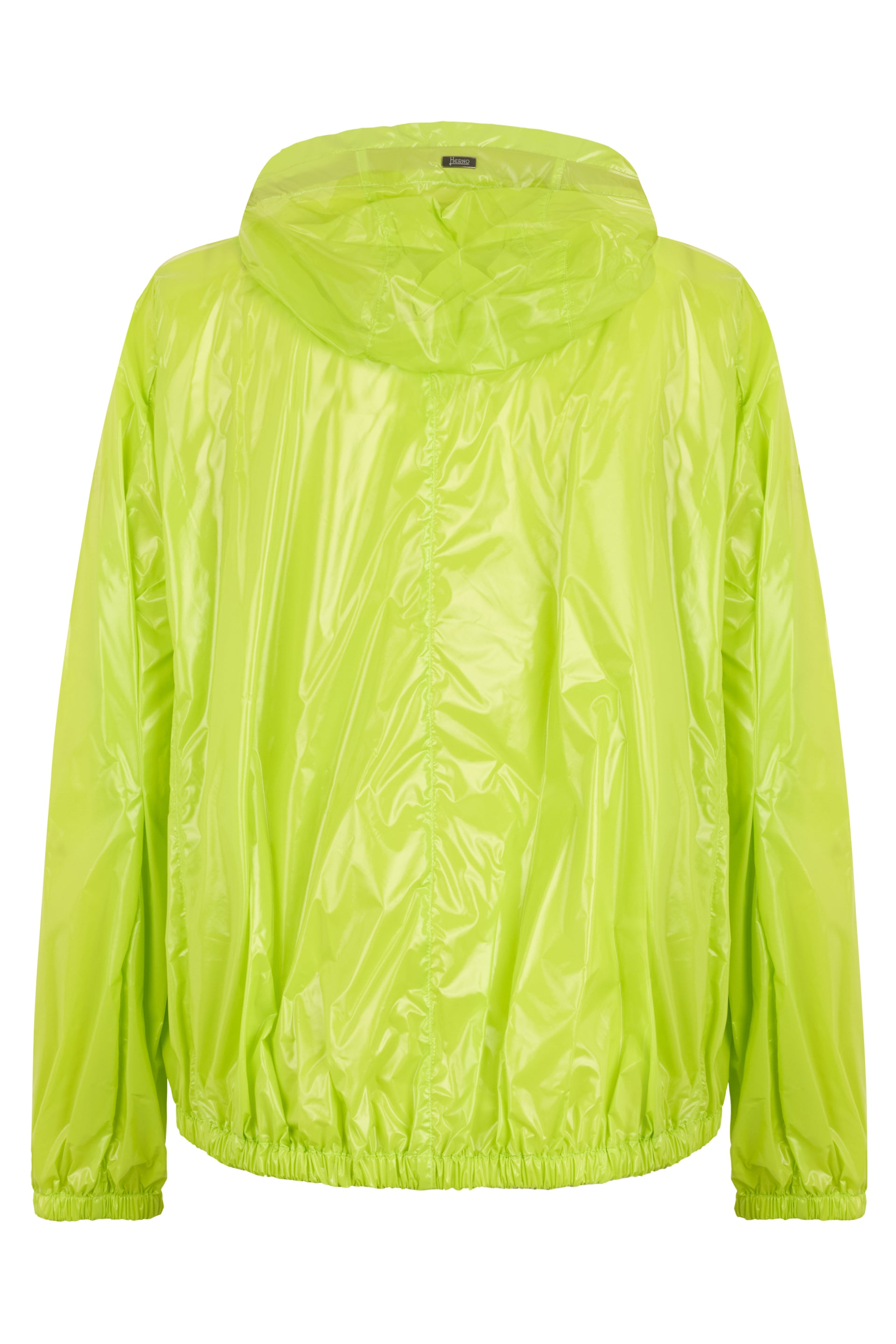 Light yellow fluorescent jacket with hood