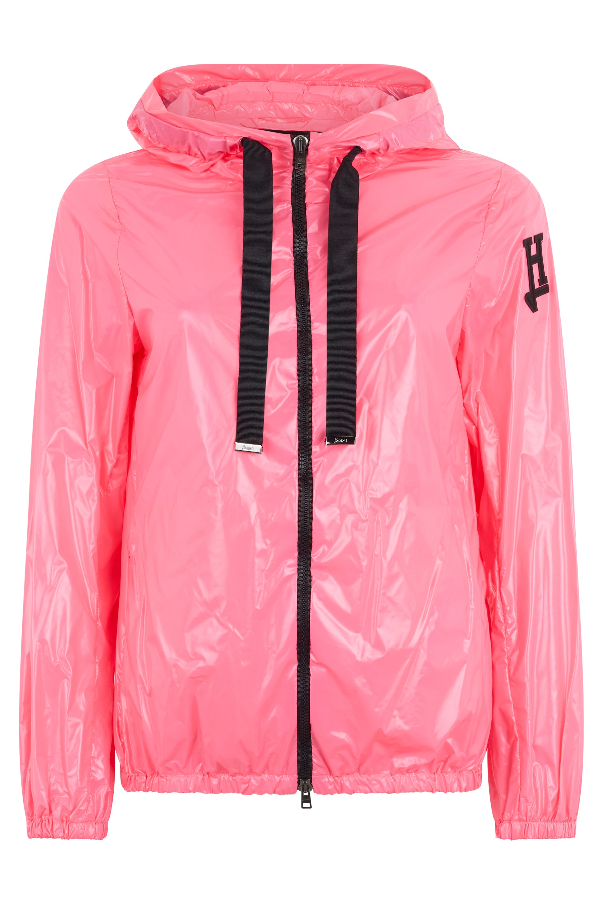 Modern fuchsia windbreaker with adjustable hood