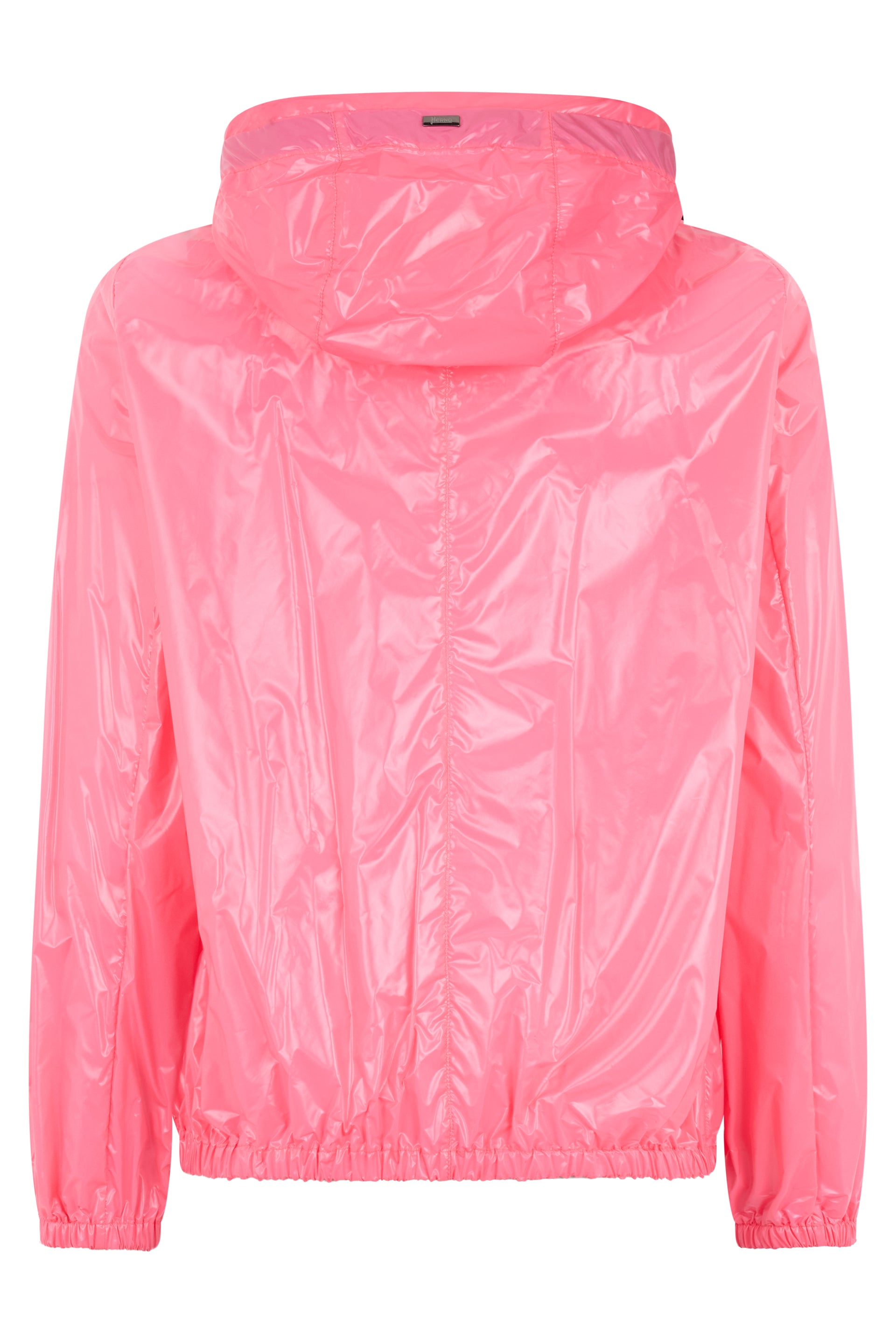 Modern fuchsia windbreaker with adjustable hood
