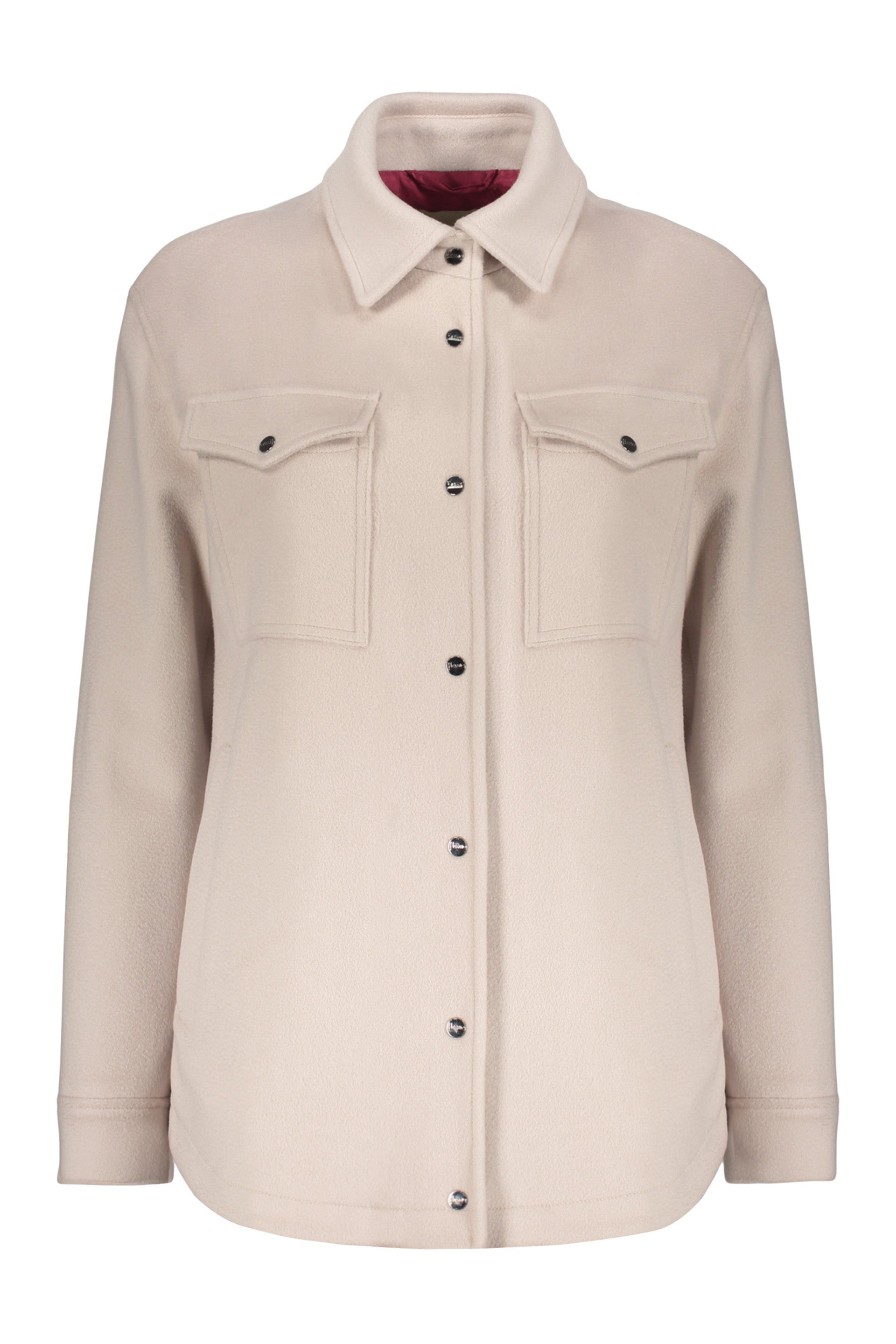Beige elegant jacket with classic collar
