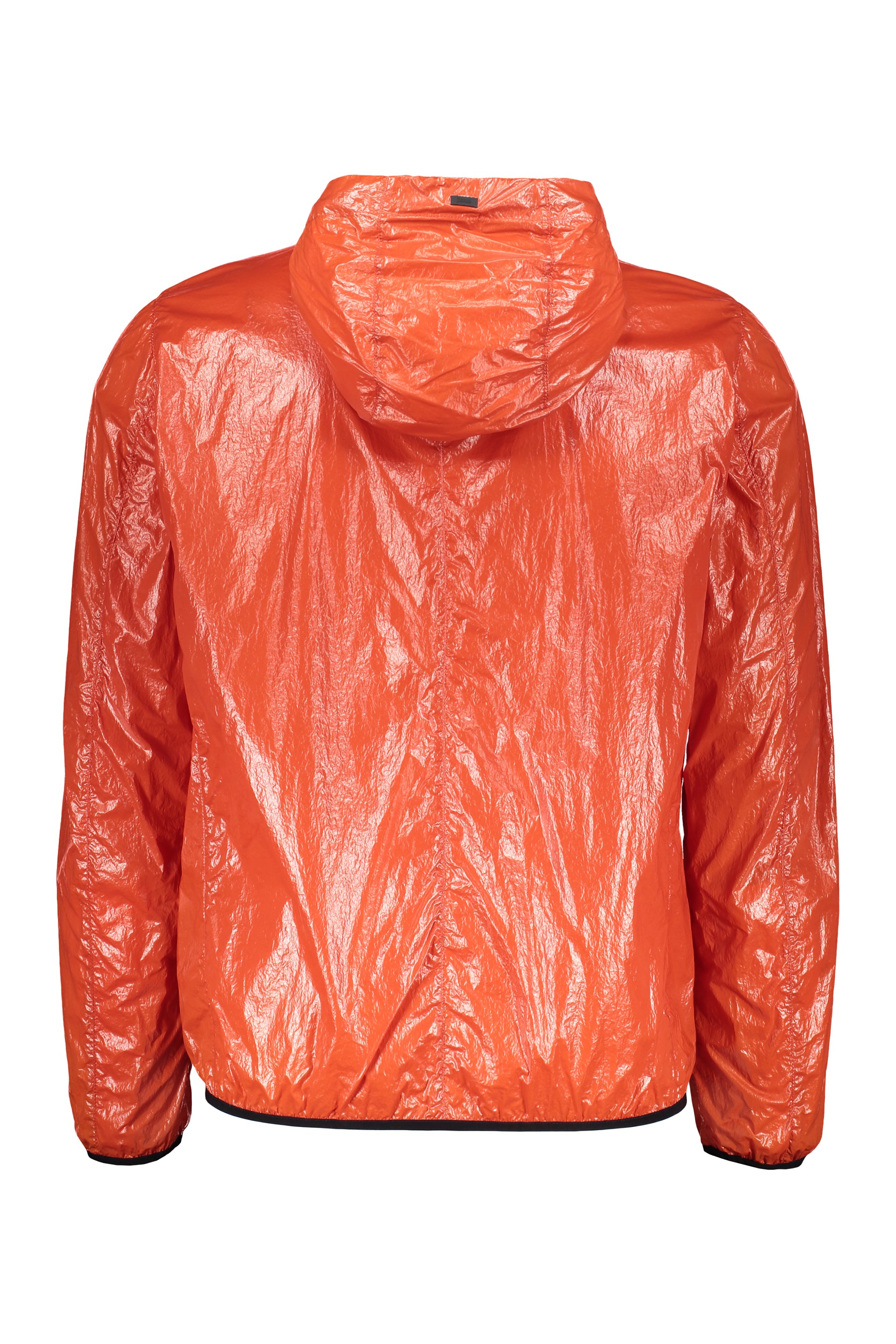 Technical fabric hooded jacket