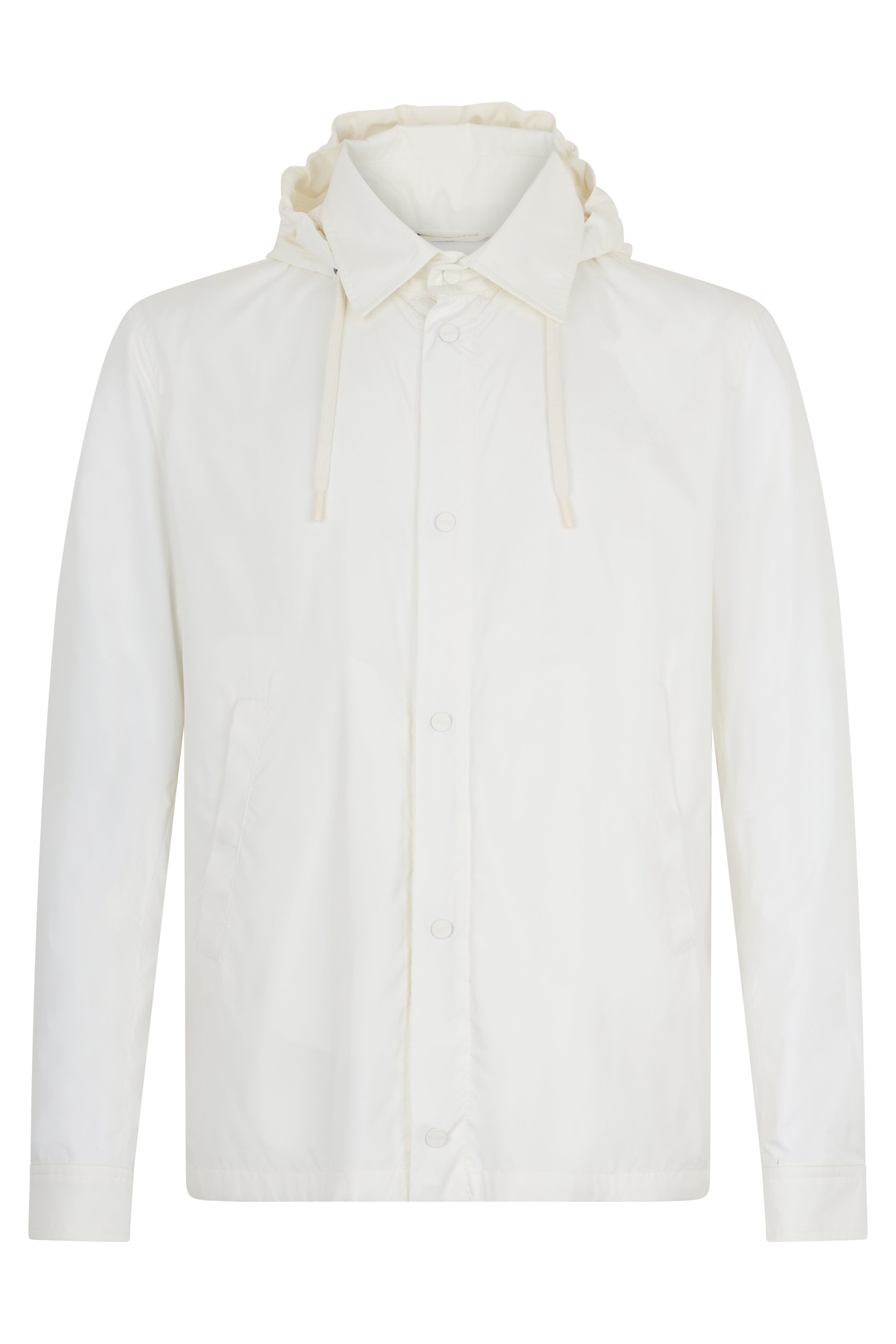 Windbreaker with collar and hood