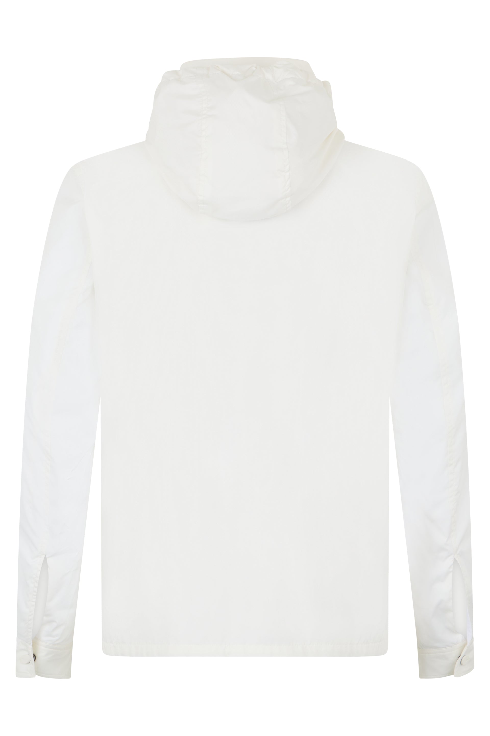 Windbreaker with collar and hood