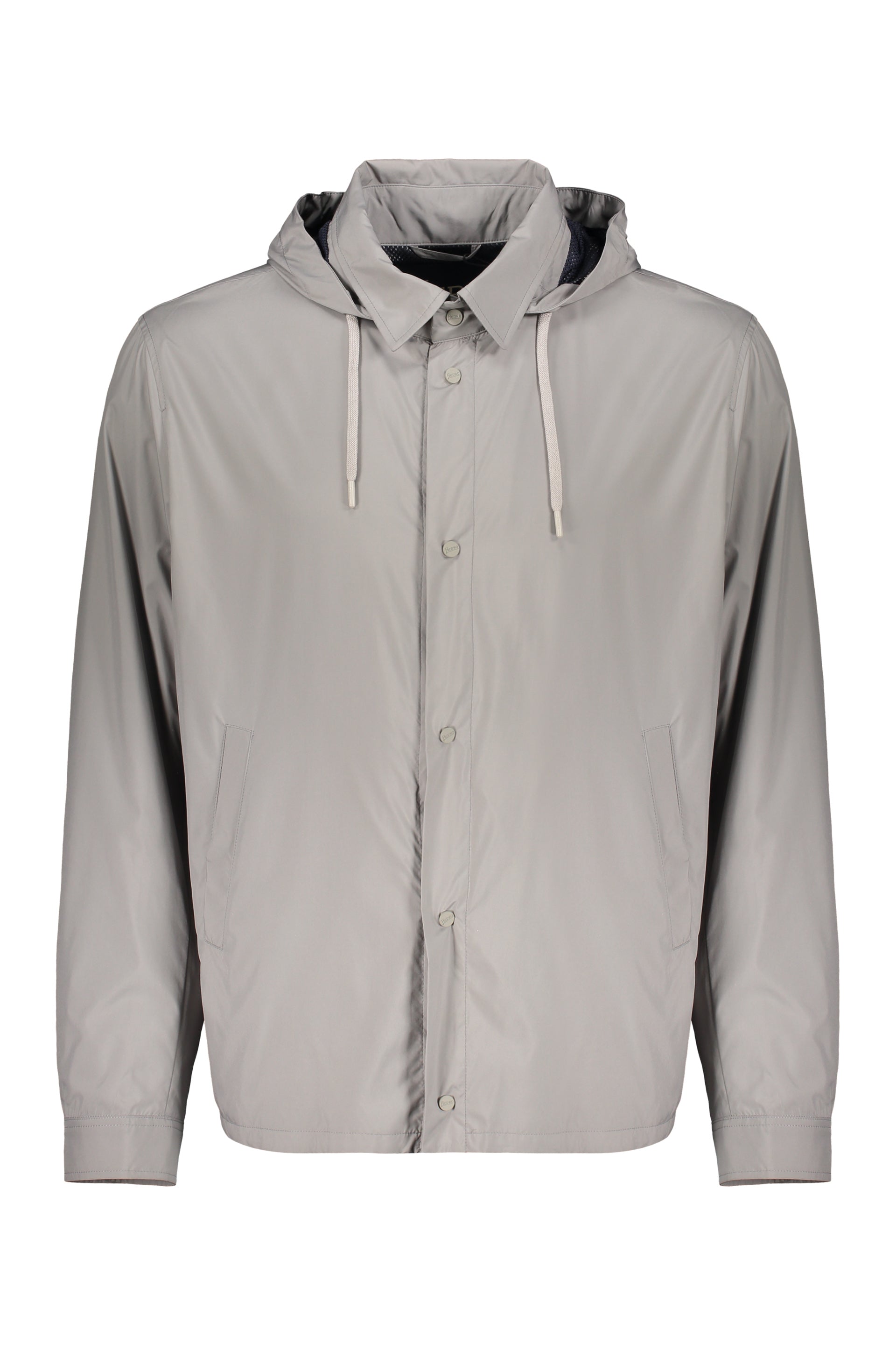 Jacket in technical fabric with zip and hood