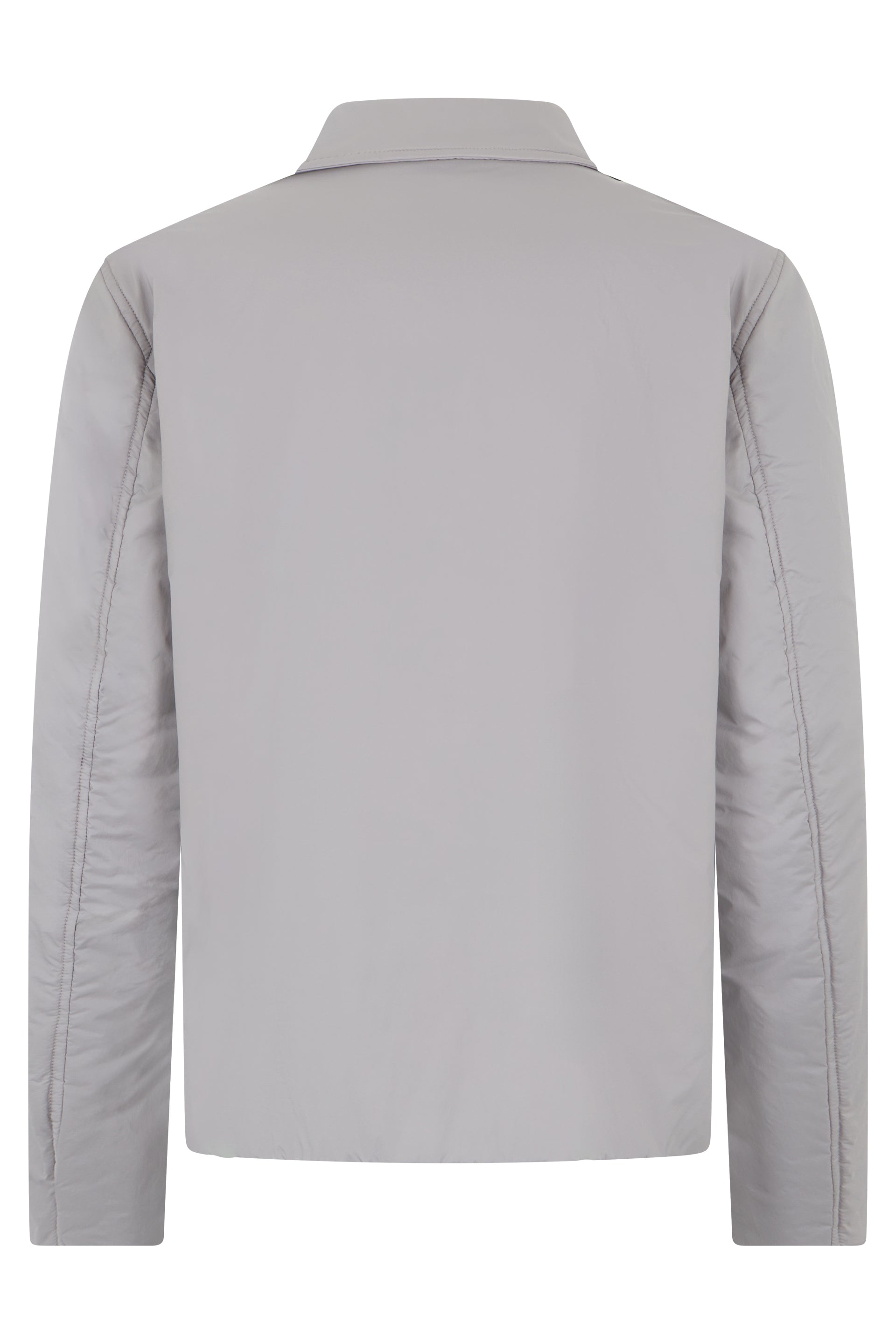 Lightly padded jacket in light gray color with button closure