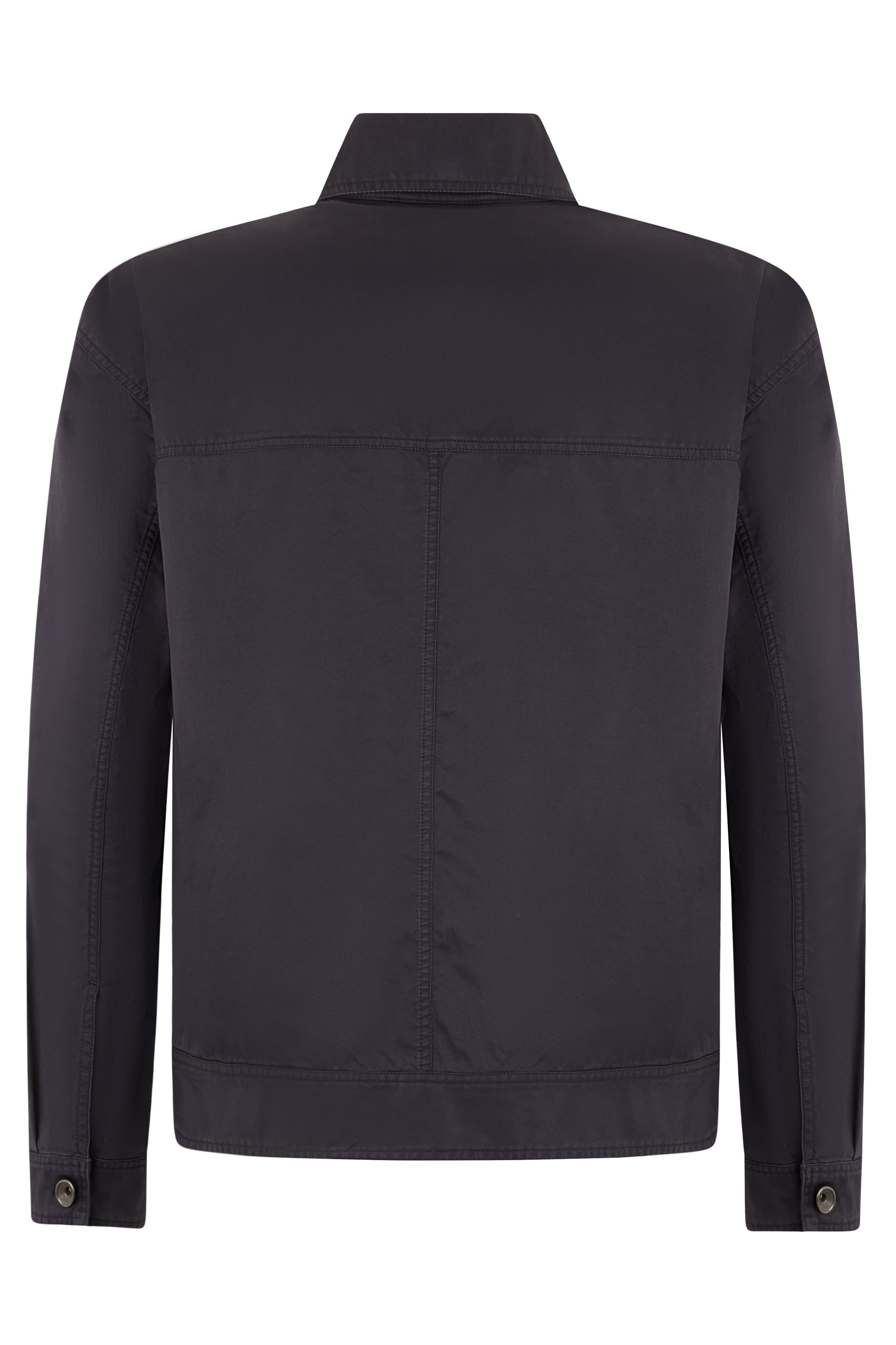Shirt jacket in dark blue color with button closure