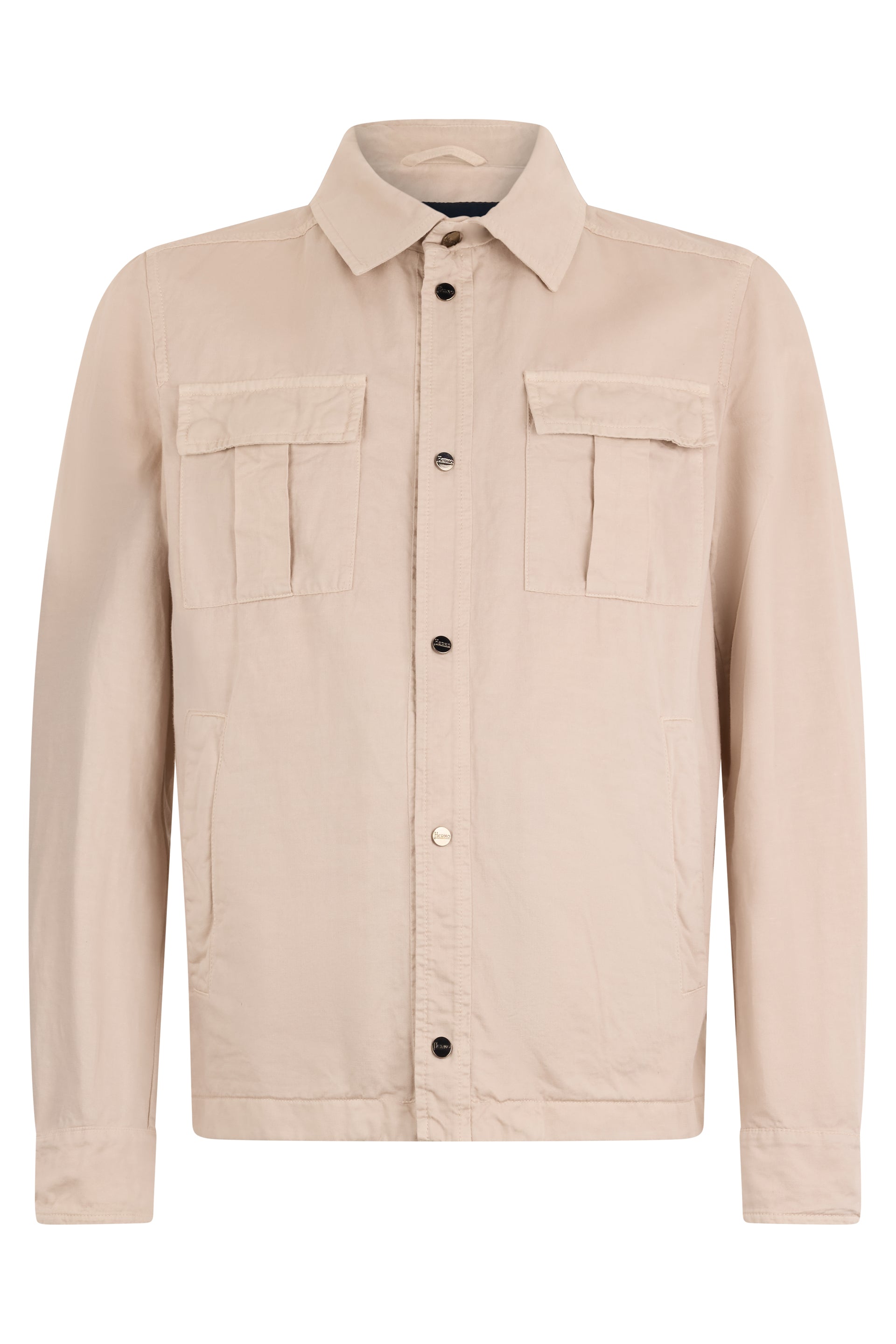 Elegant light beige jacket with buttons, versatile and casual