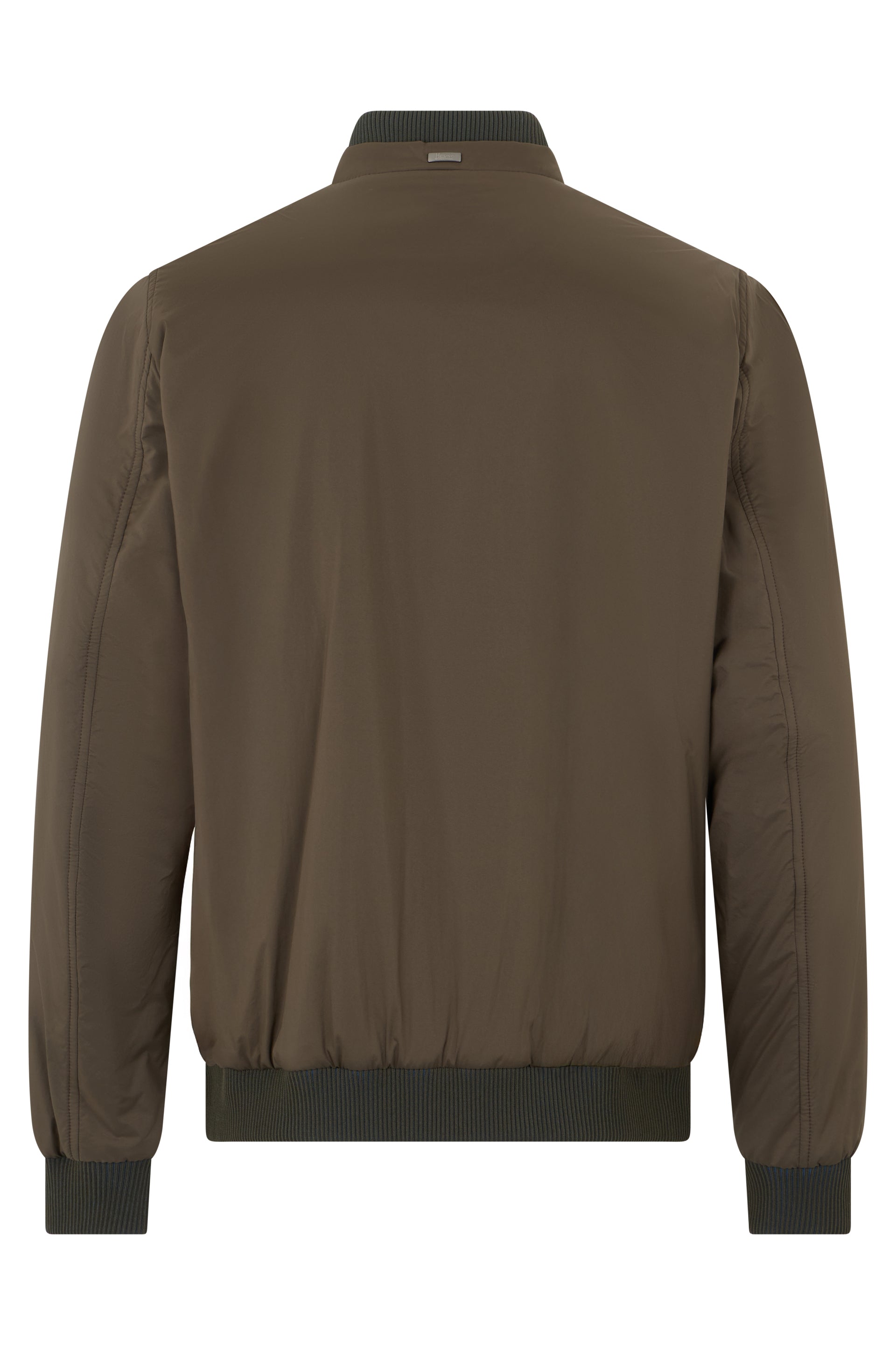 Versatile bomber jacket in durable fabric khaki color