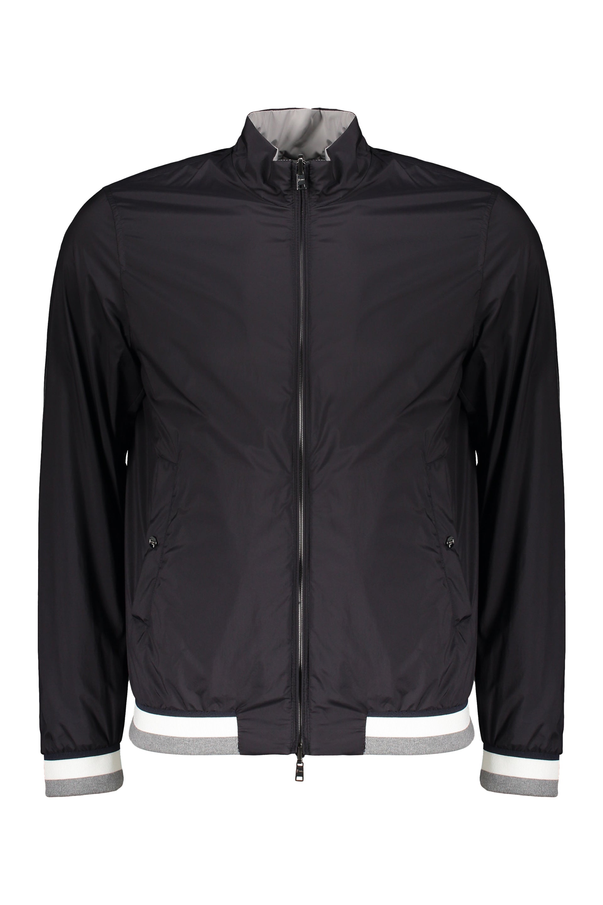 Light jacket with zip stand-up collar casual