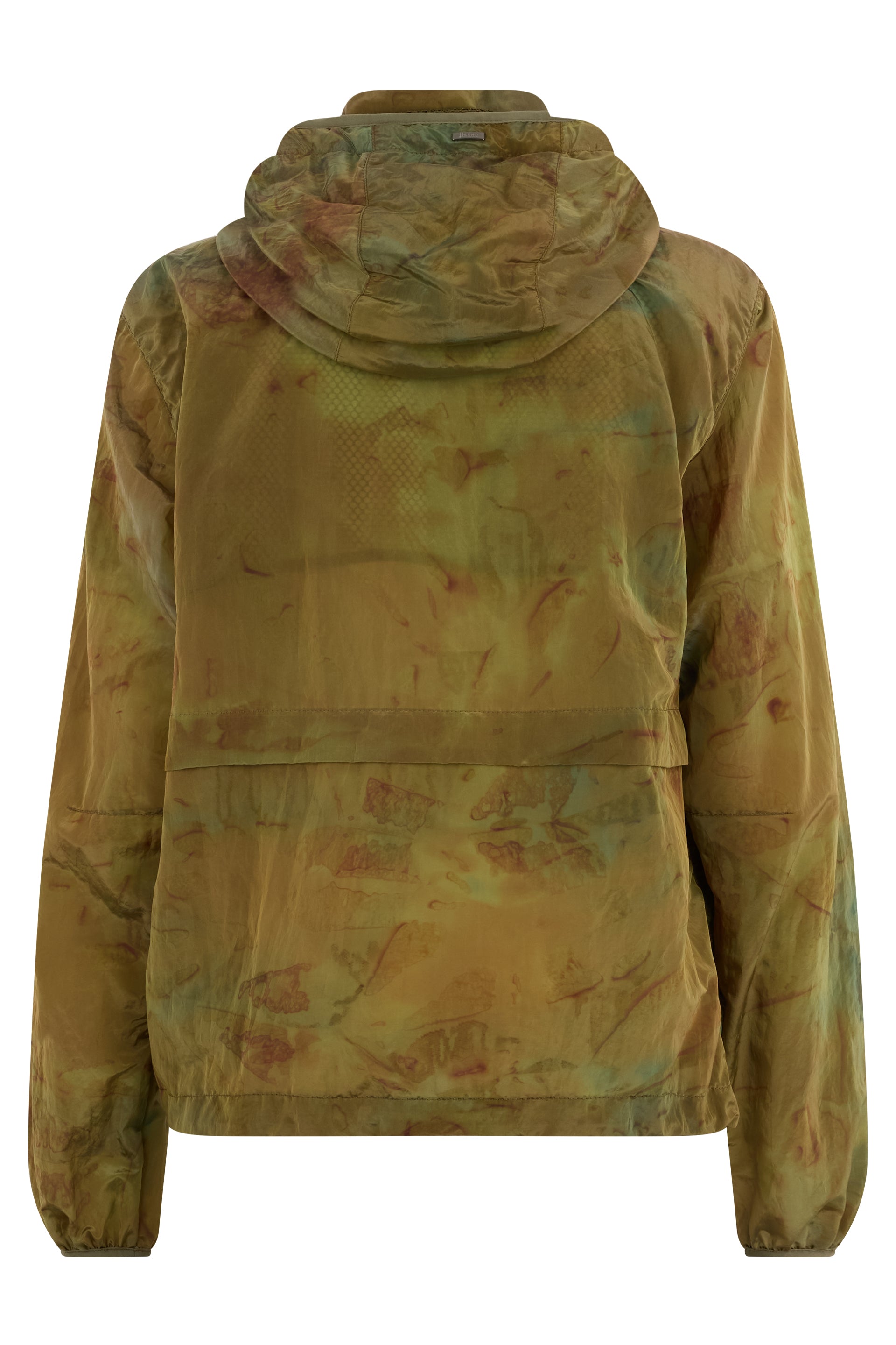 Light khaki and brown jacket with hood