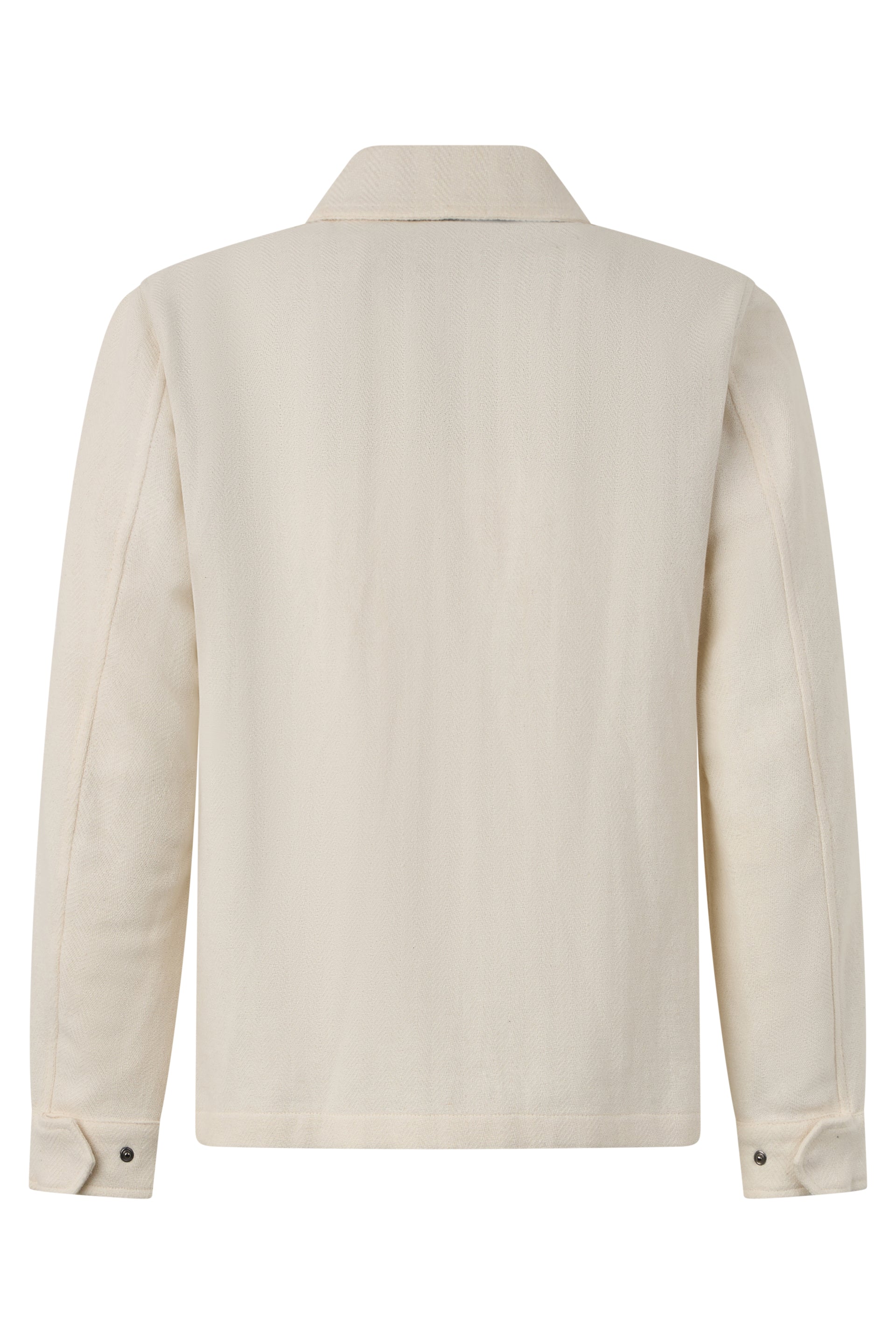 White cream lightweight classic jacket with collar and pockets