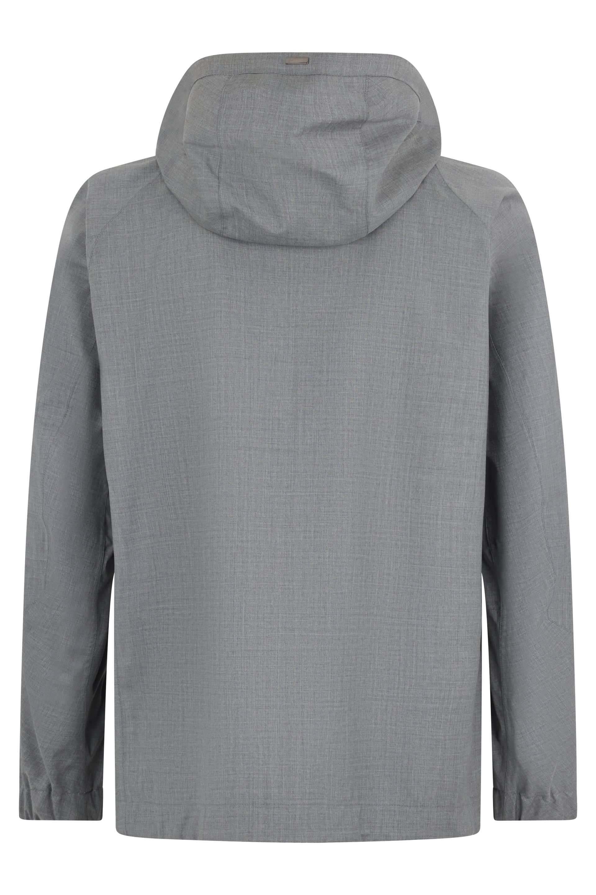 Gray jacket with adjustable hood