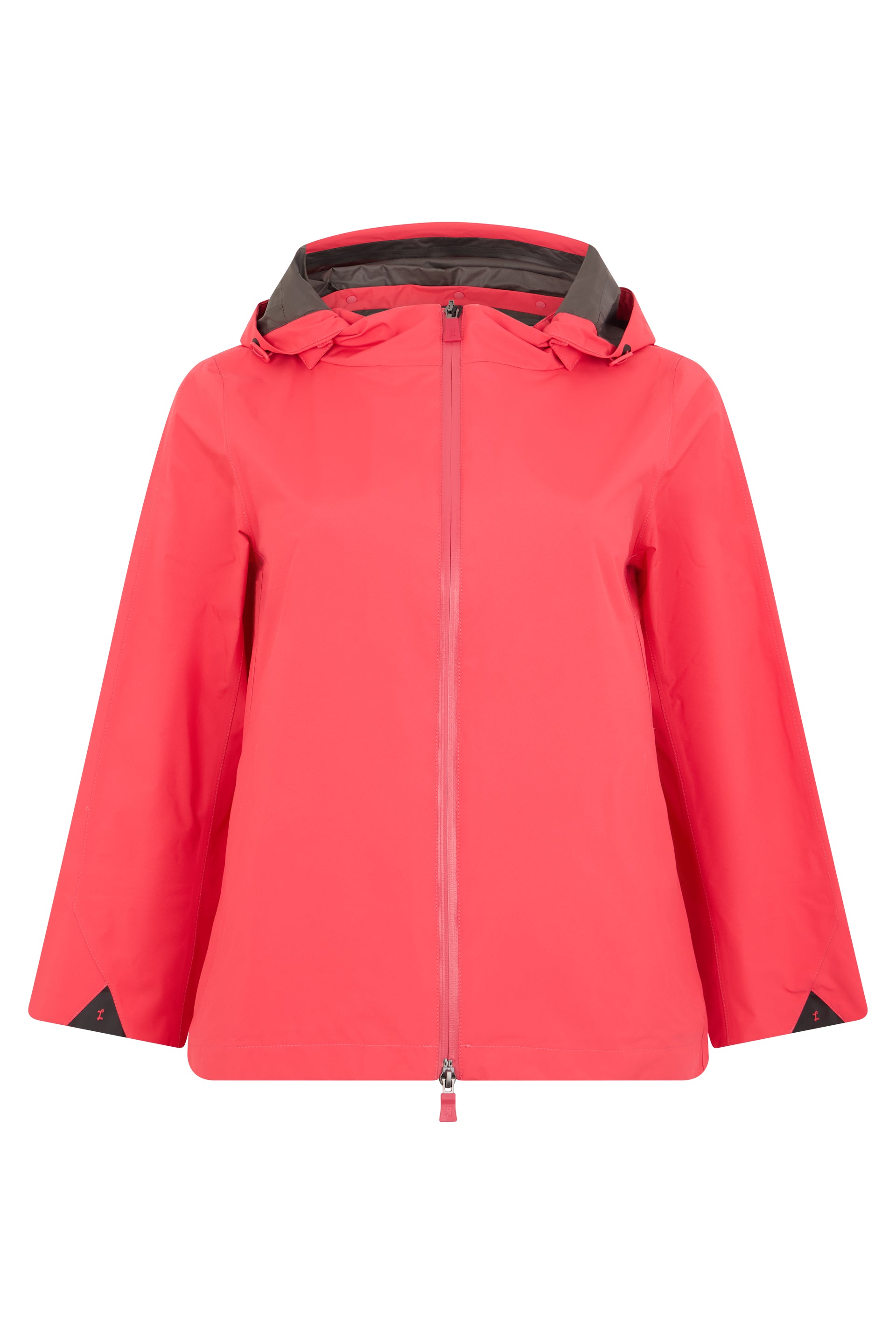 Light red jacket with hood and zipper