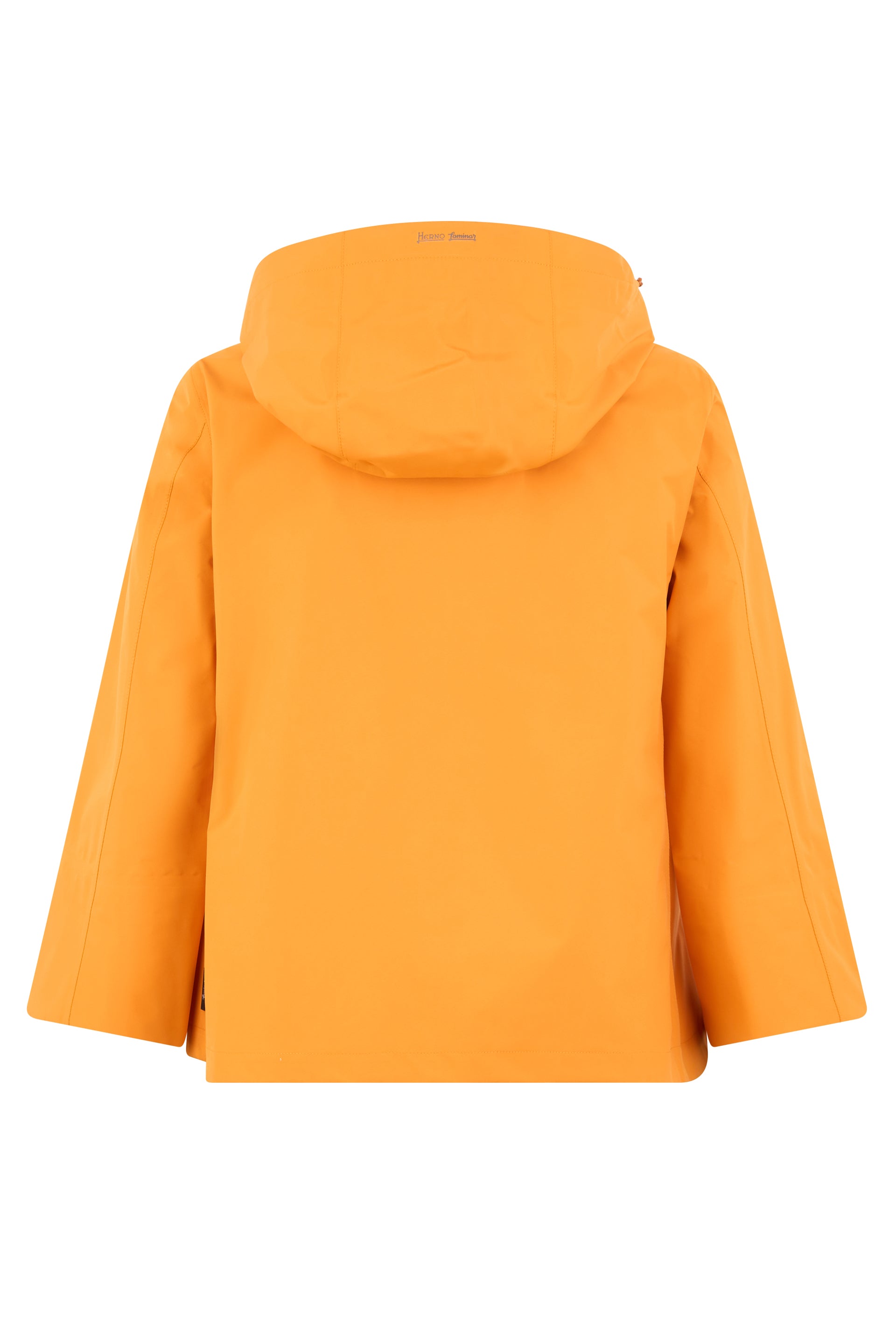 Orange rain jacket with hood