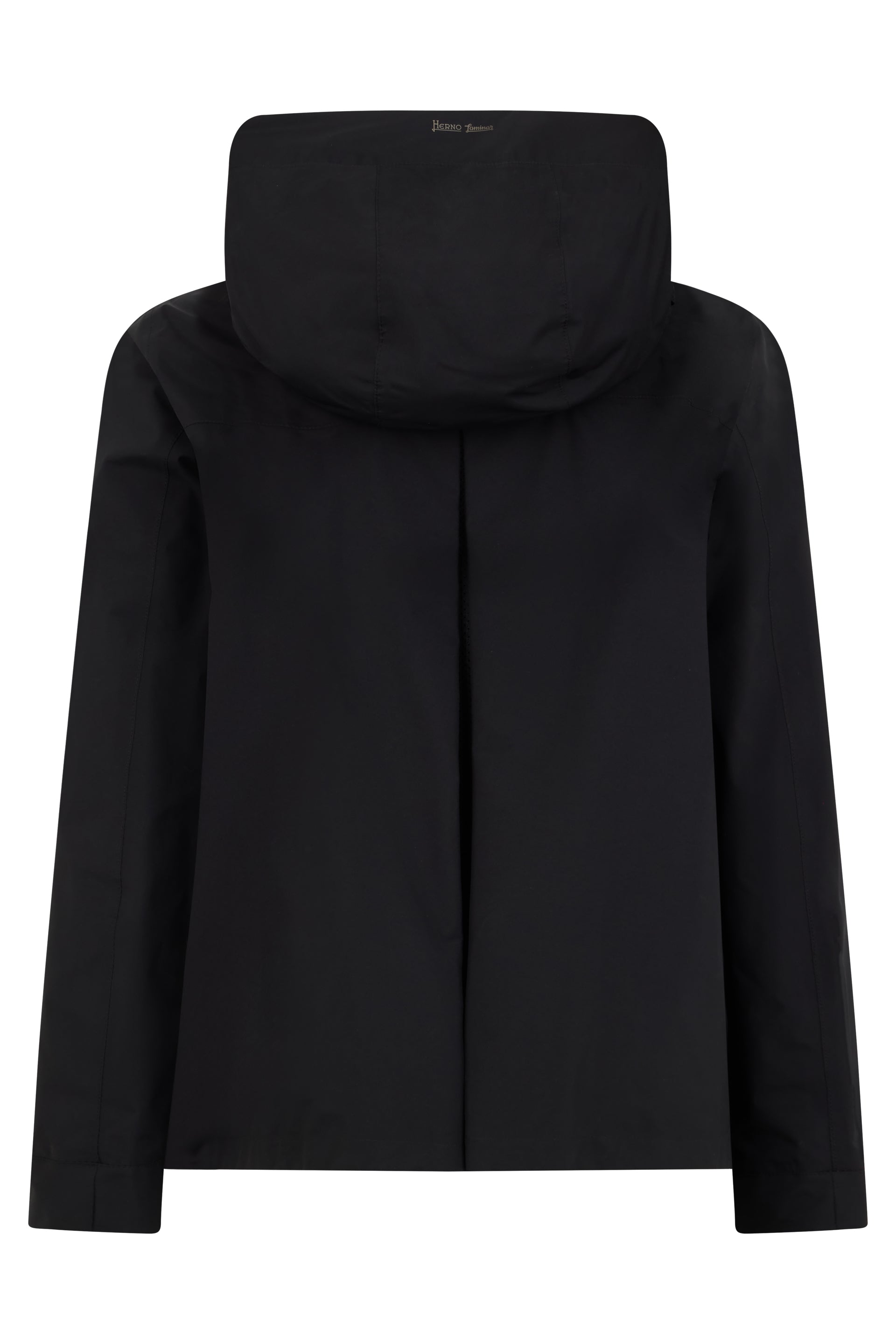 Light black jacket with hood in minimalist design