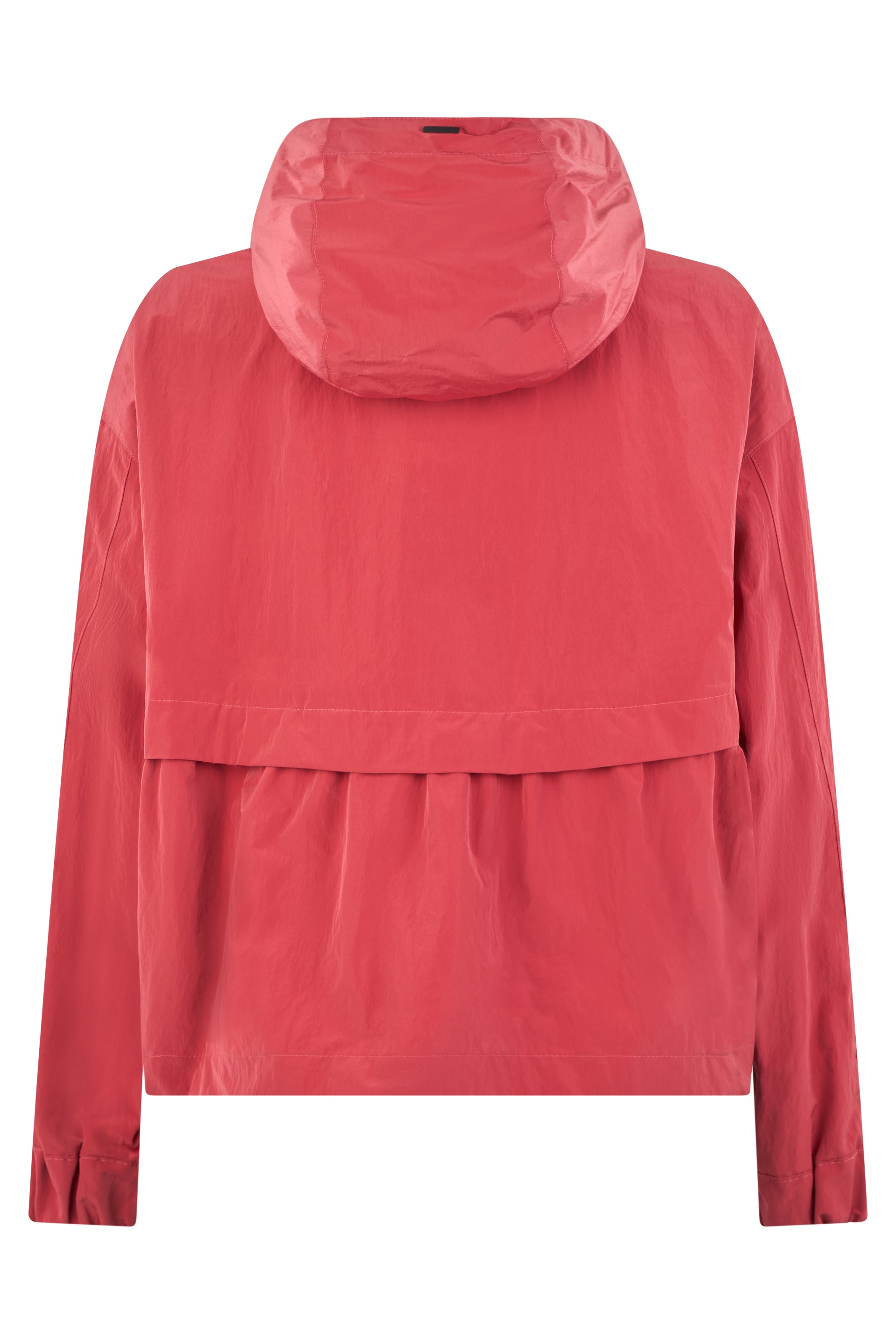 Light red jacket with hood and zipper