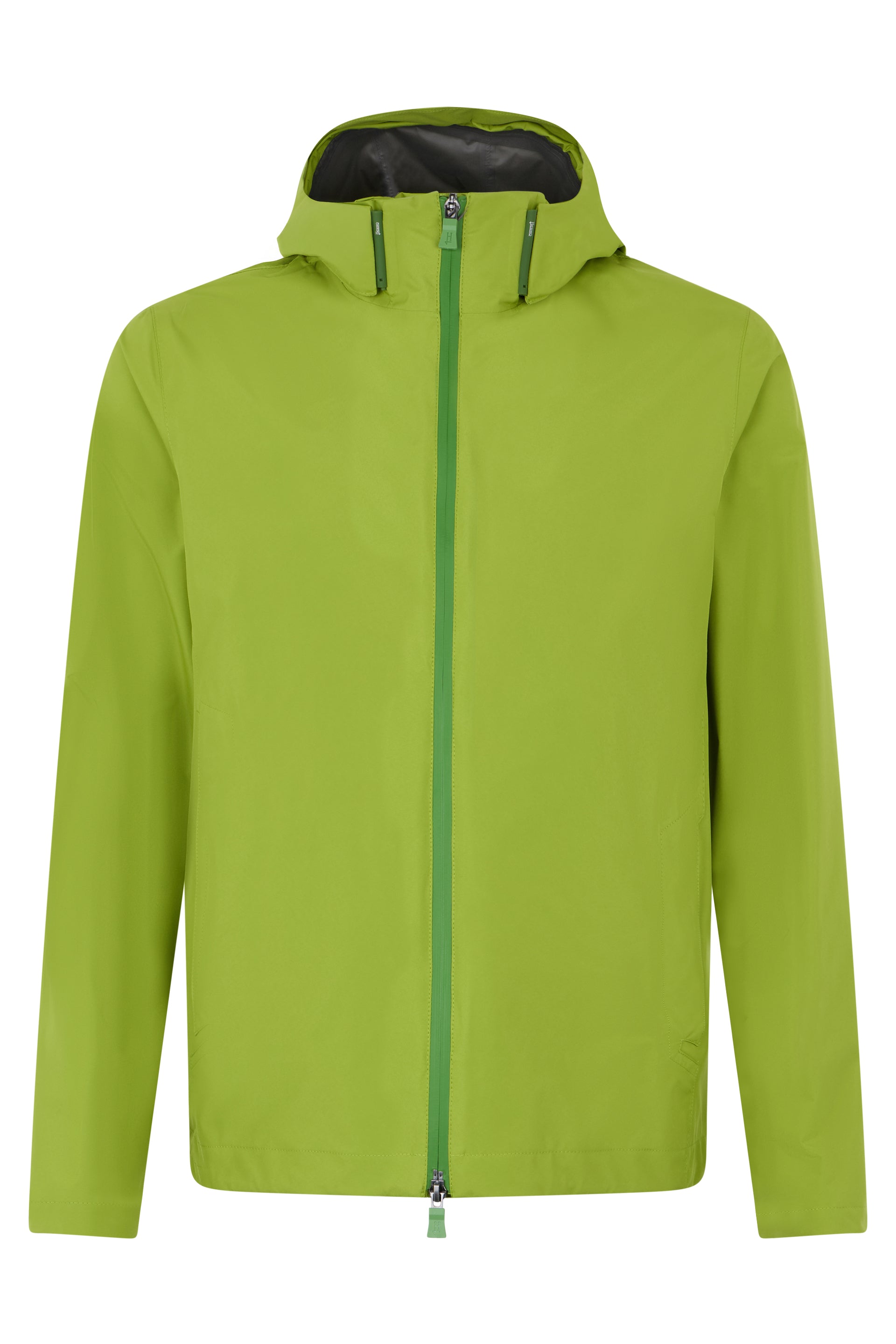 Light green jacket with hood and zip