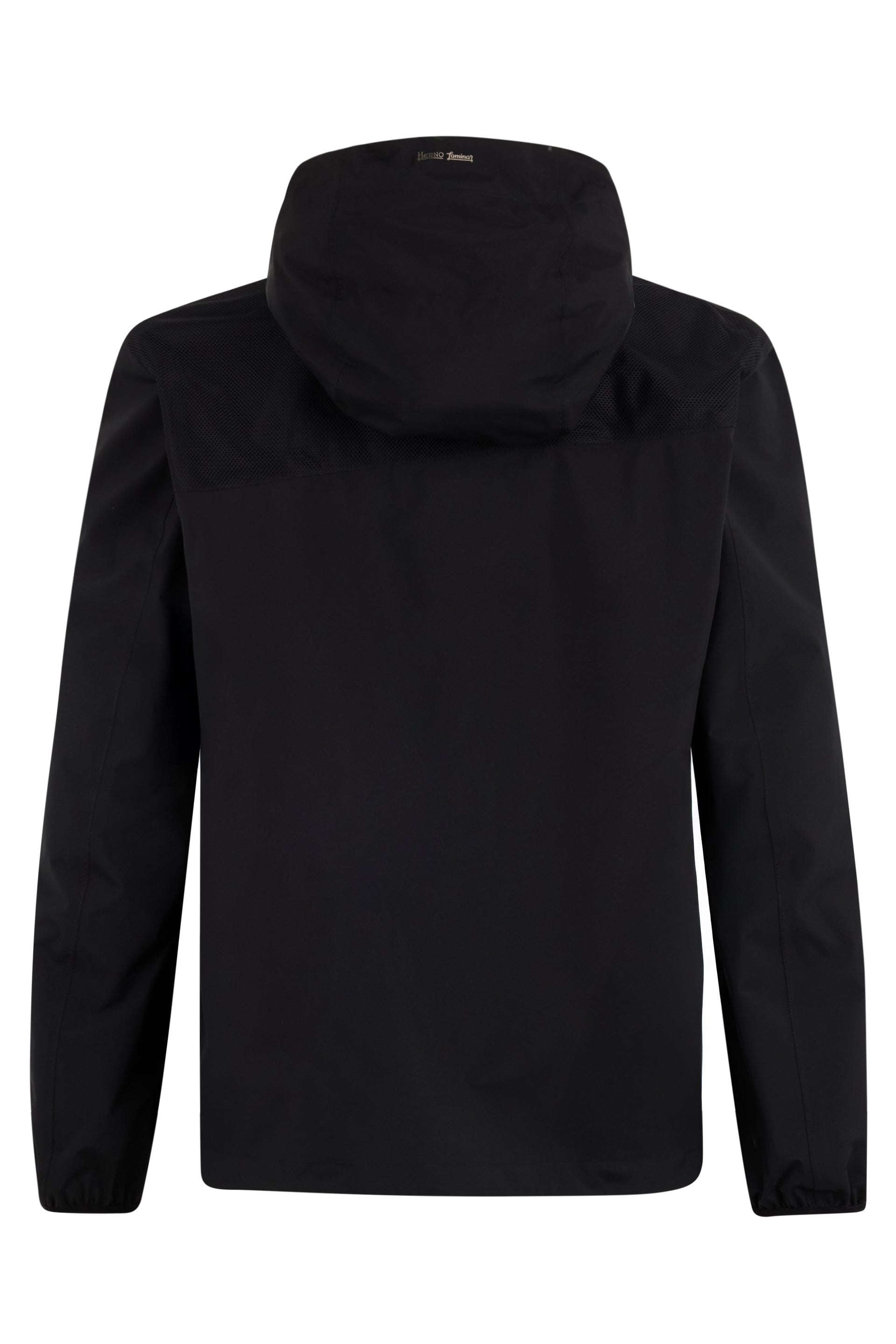 Black jacket with hood, stylish and versatile