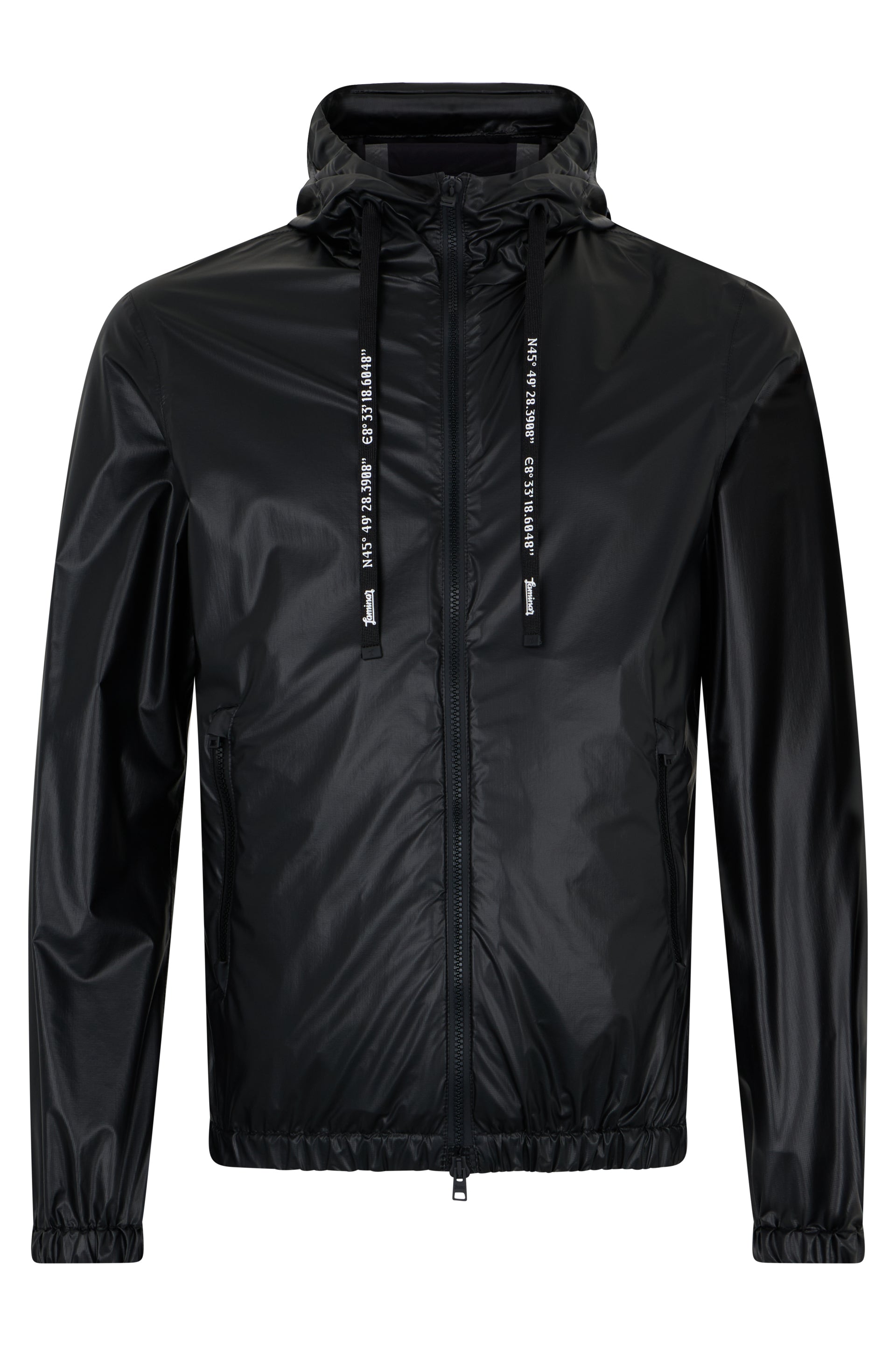 Light black windbreaker with adjustable hood