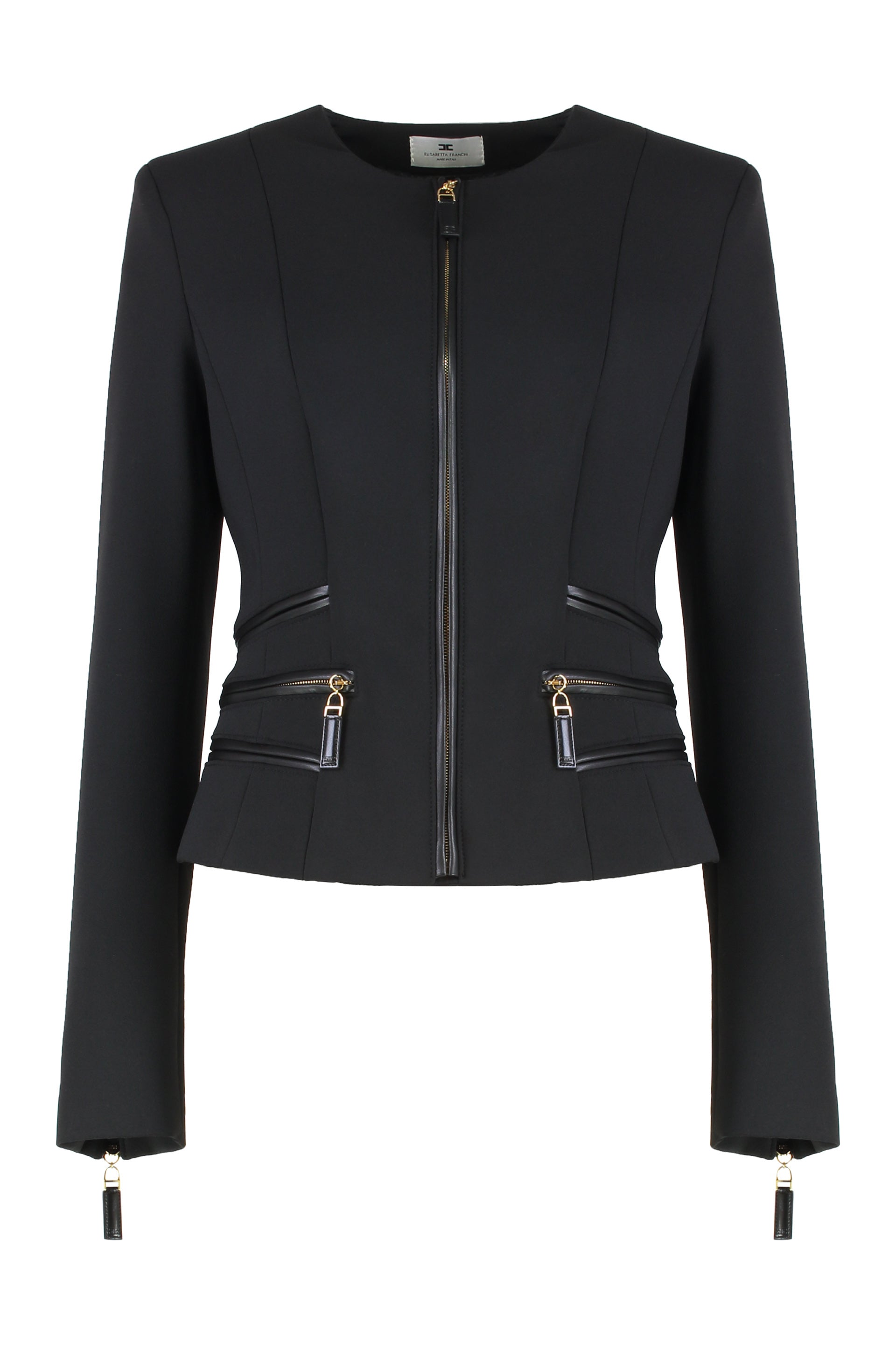 Jacket in double crêpe with zip details