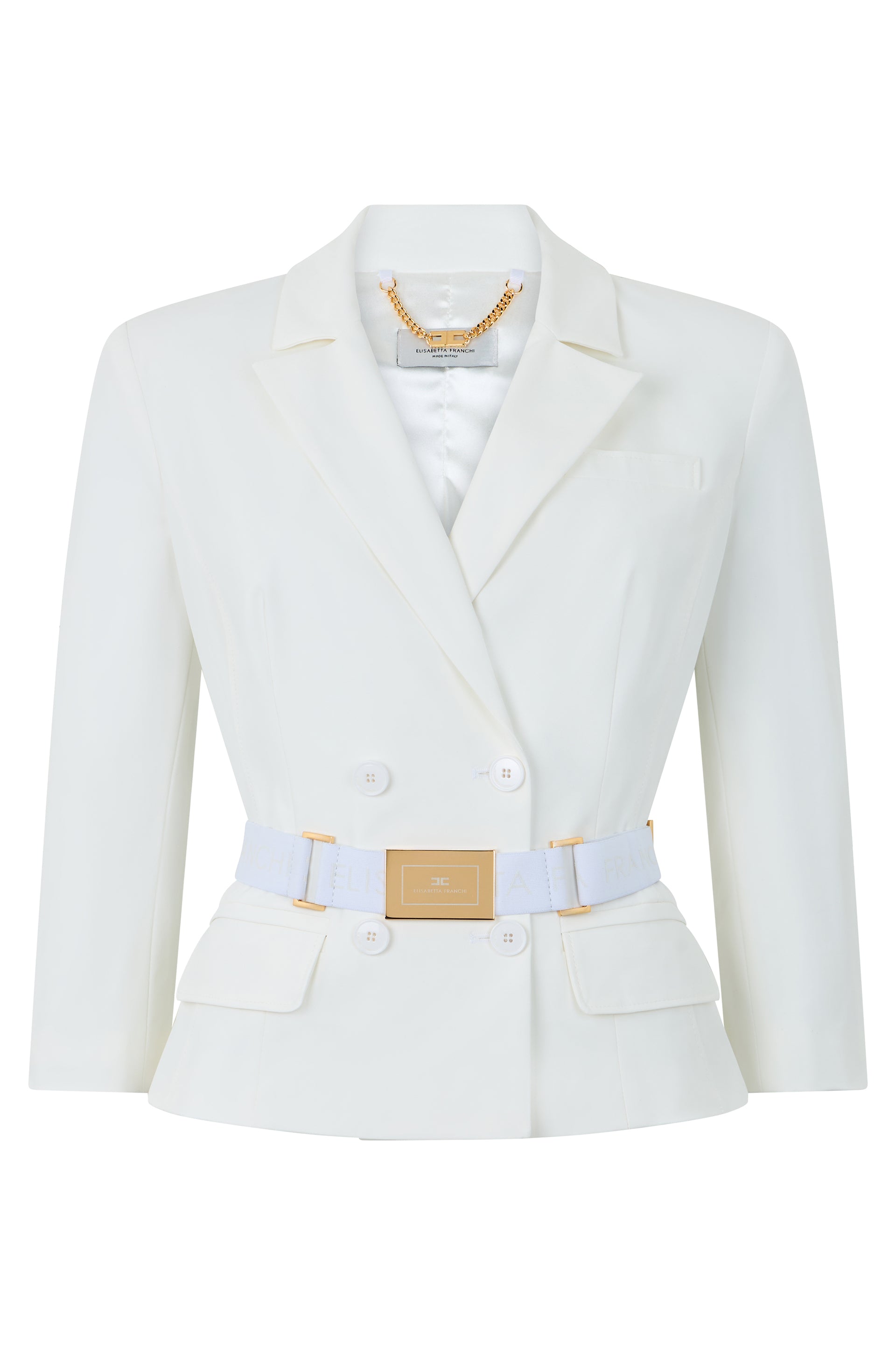 Double-breasted crop jacket