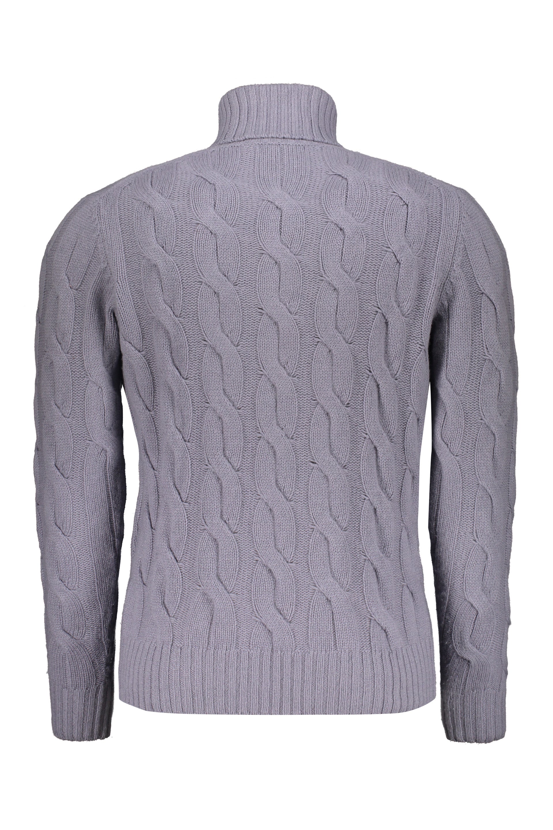 Lavender turtleneck sweater with long sleeves
