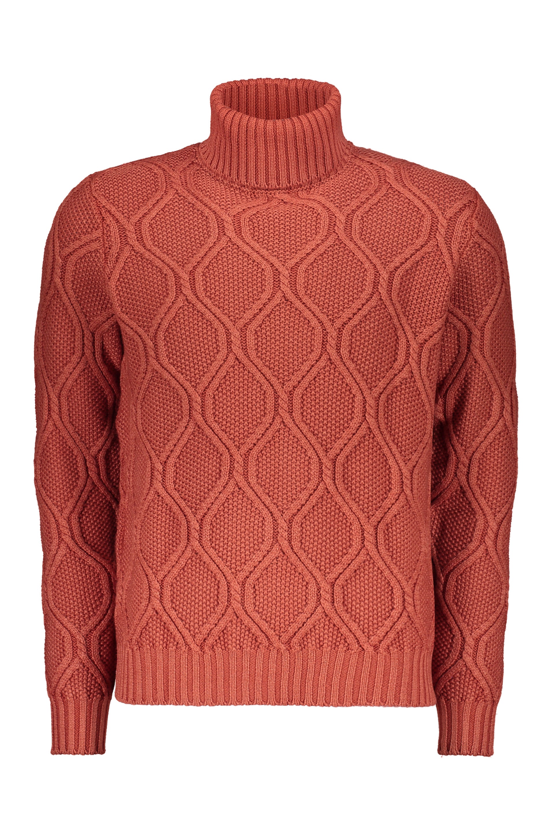 Orange turtleneck sweater