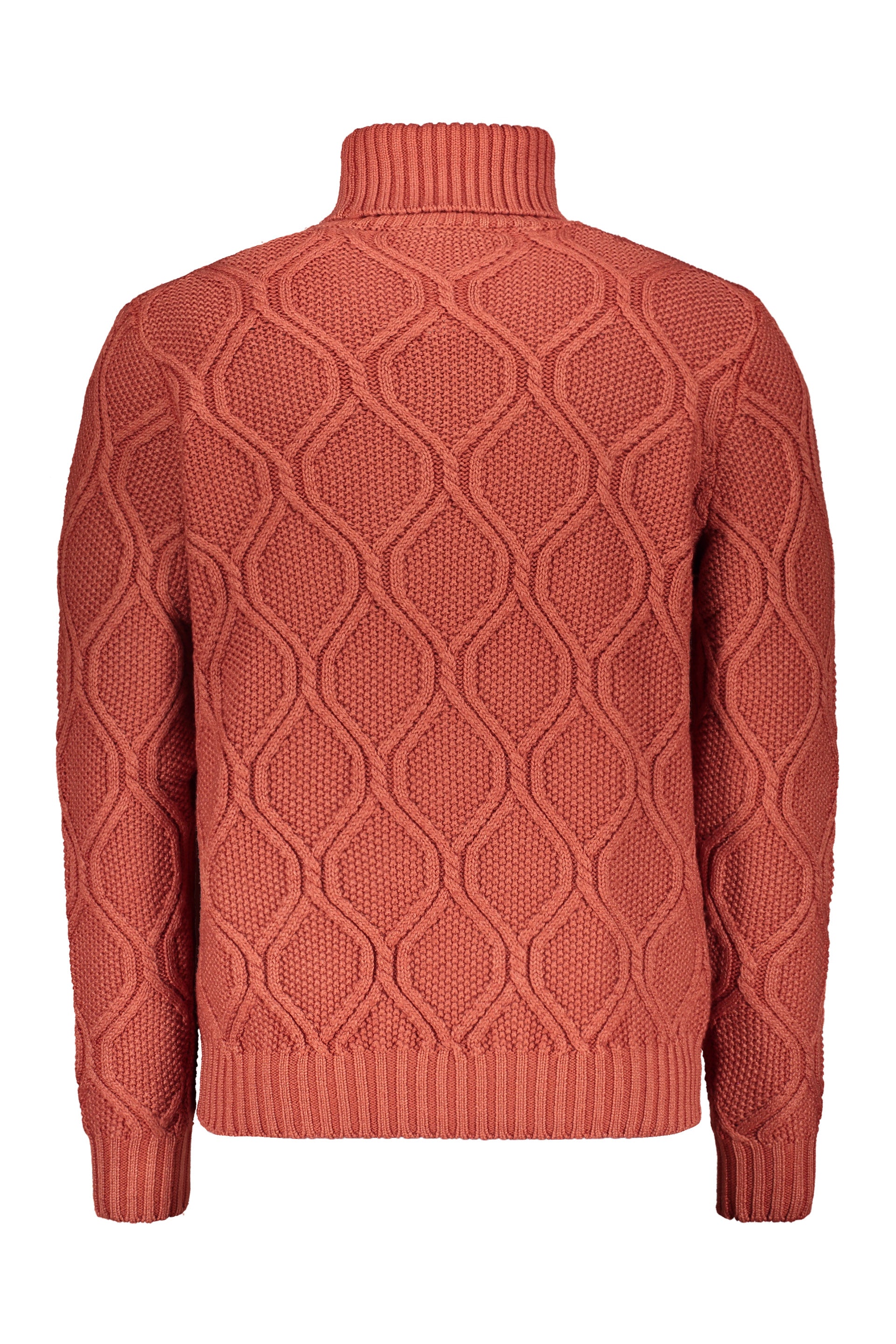 Orange turtleneck sweater