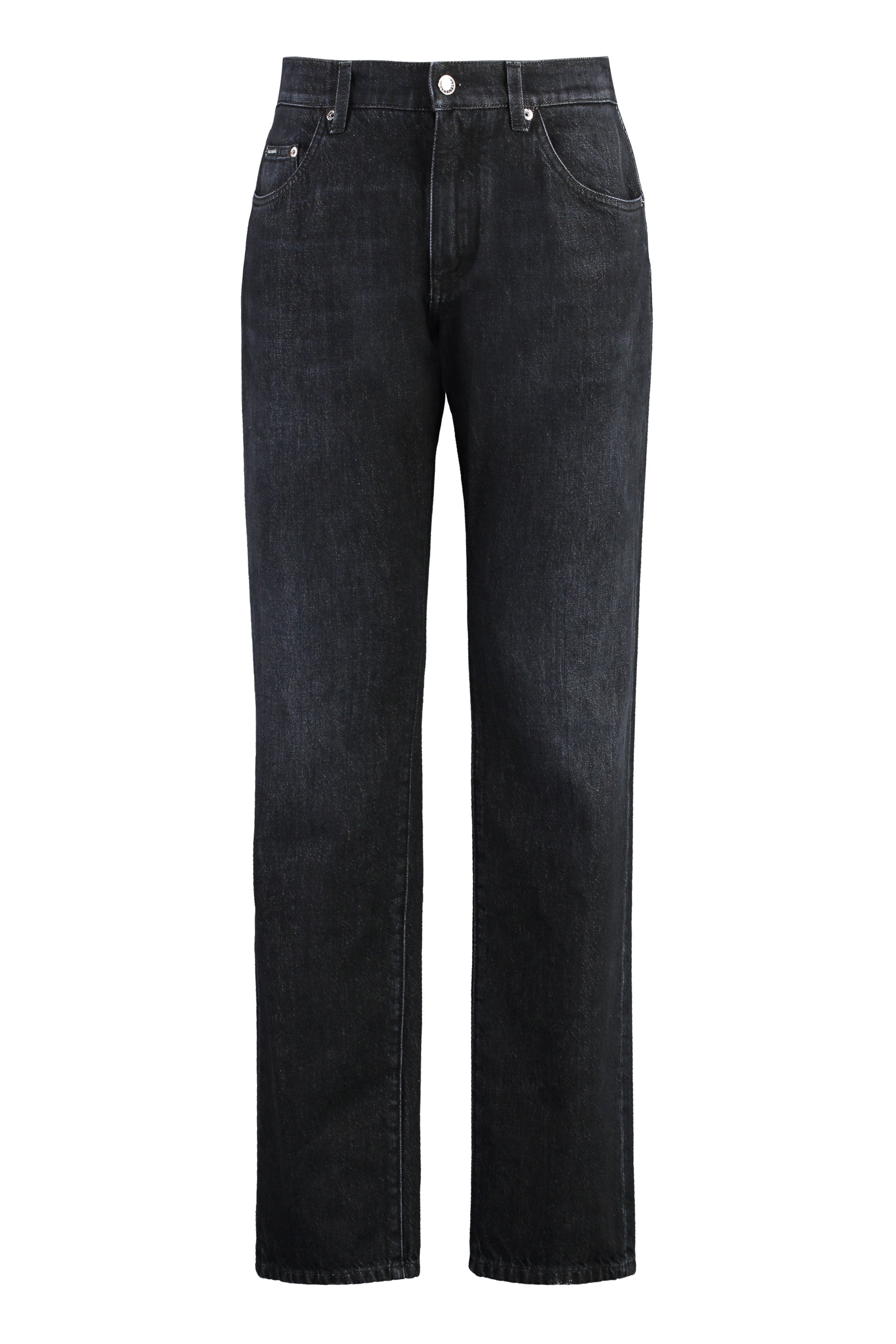 5-pocket straight-leg jeans