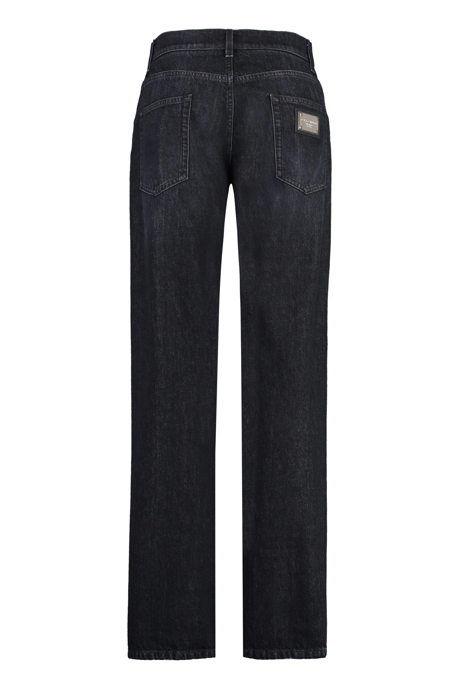 5-pocket straight-leg jeans