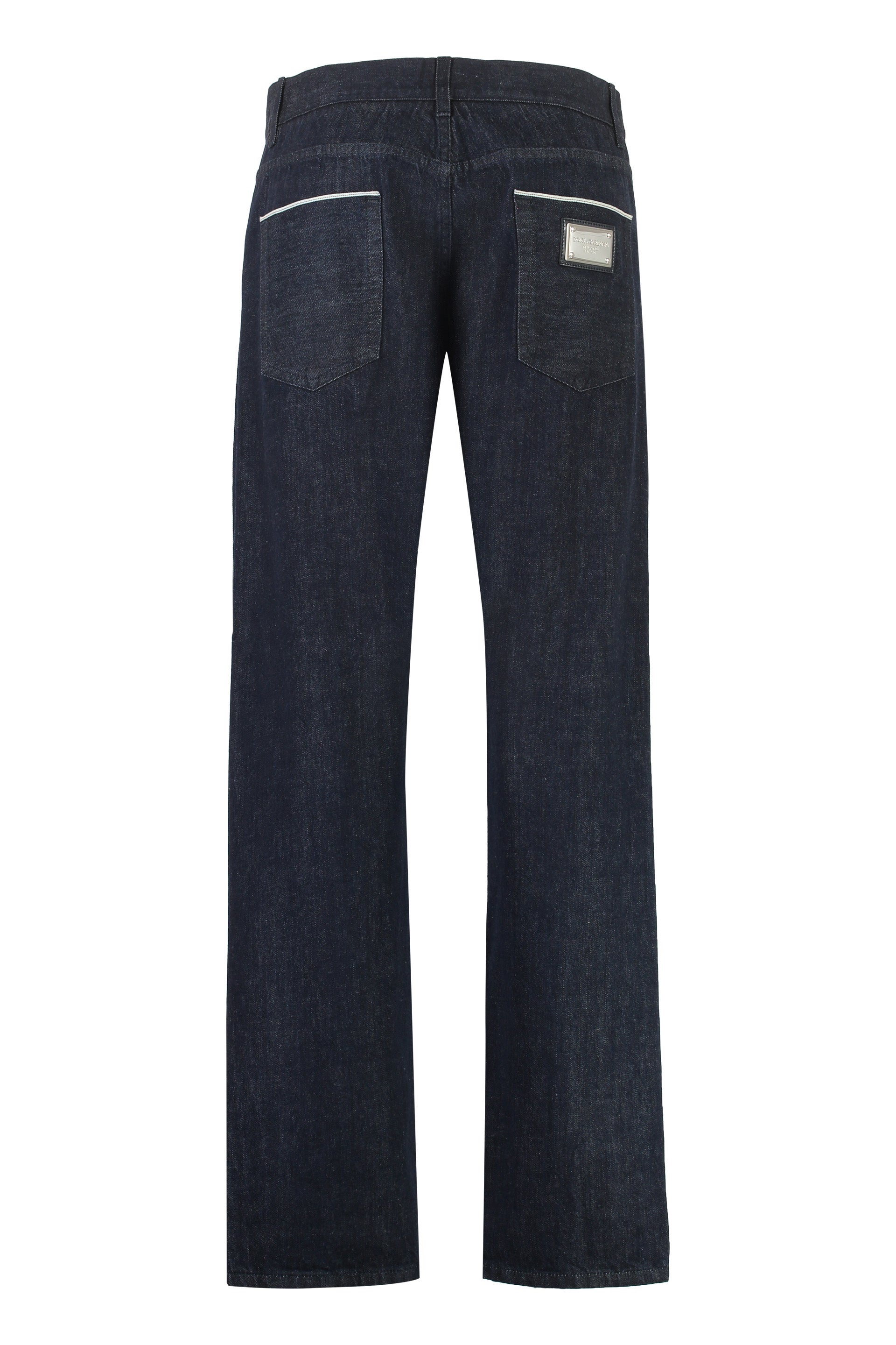 5-pocket straight-leg jeans