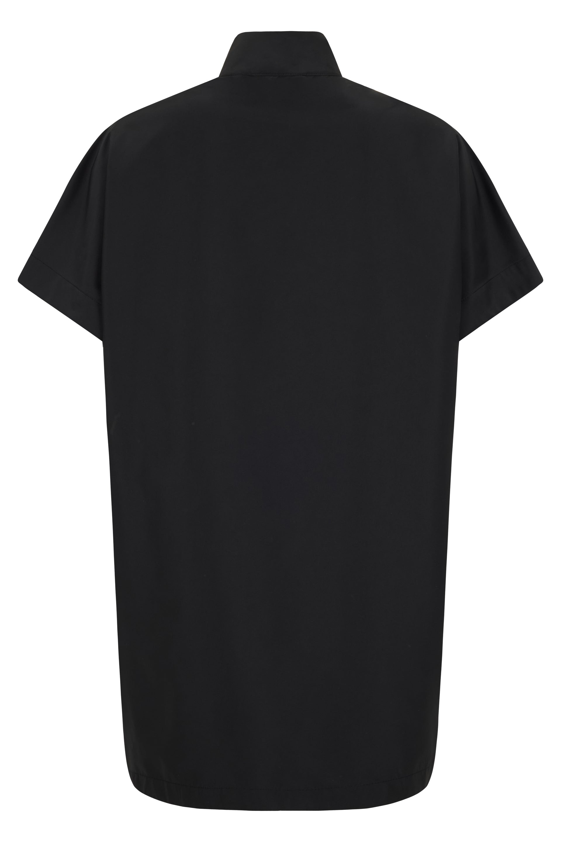 Short sleeve black trench with minimalist design