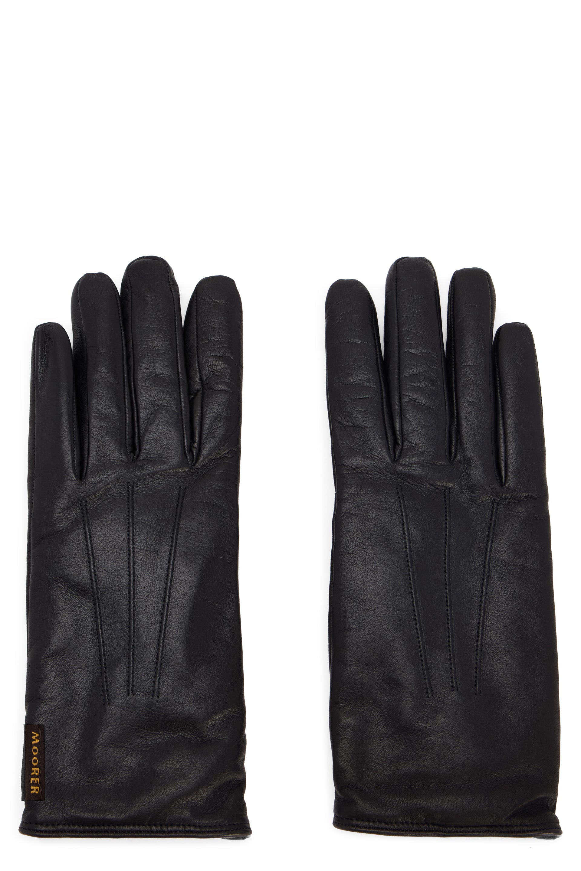 Elegant and soft black leather gloves.