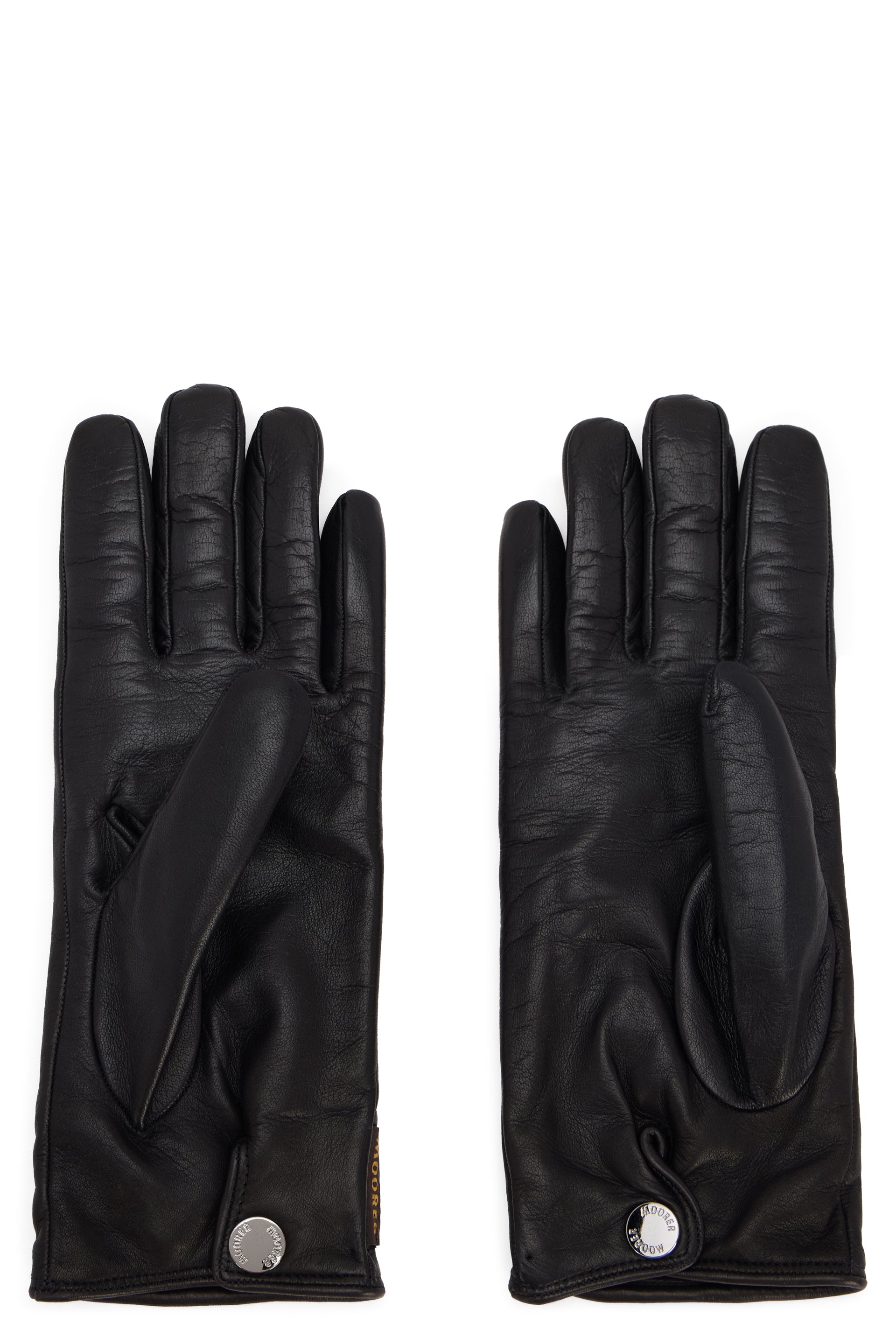 Elegant and soft black leather gloves.