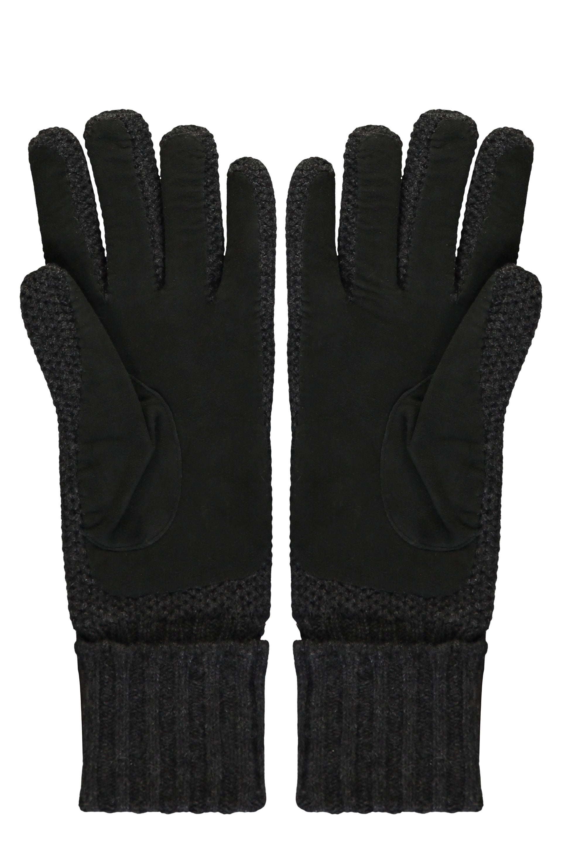 Mesh and leather gloves