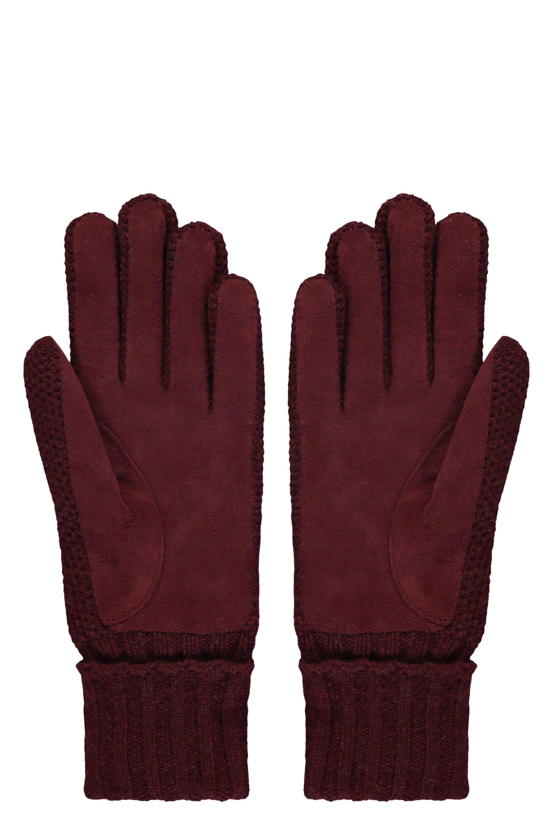 Mesh and leather gloves