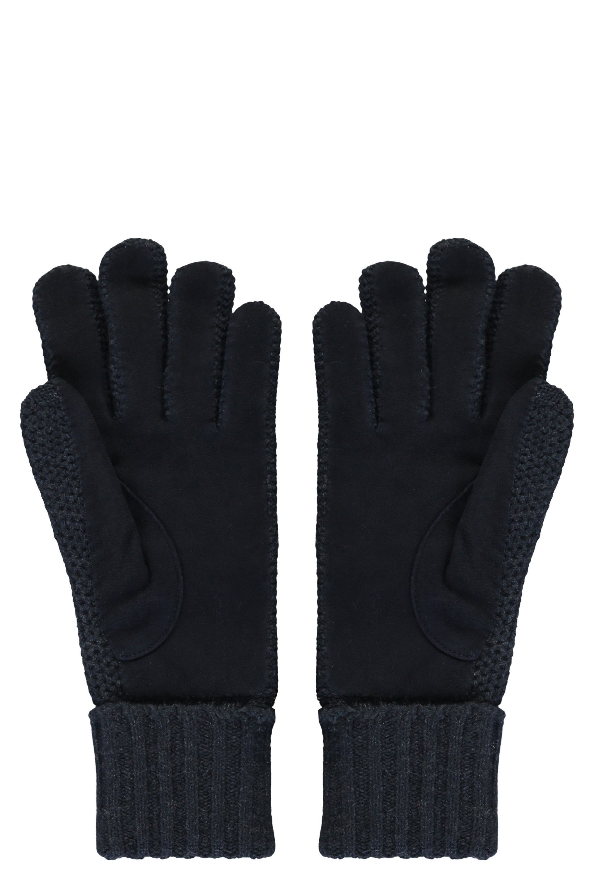 Mesh and leather gloves