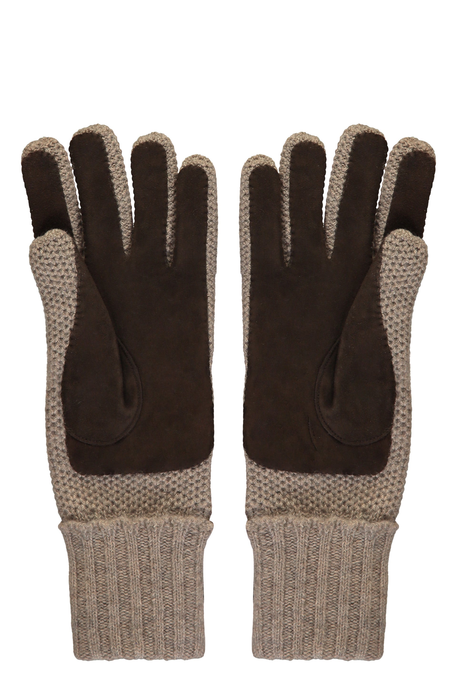 Mesh and leather gloves