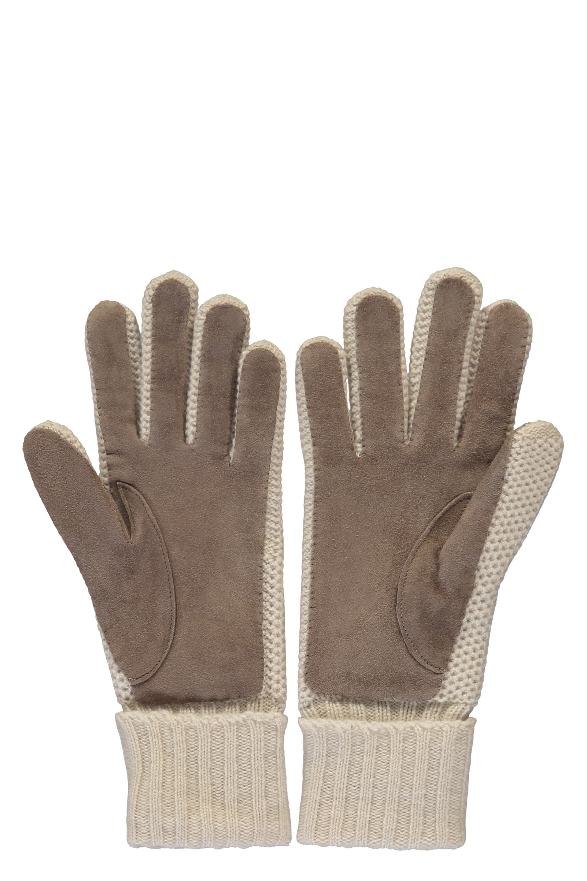 Mesh and leather gloves