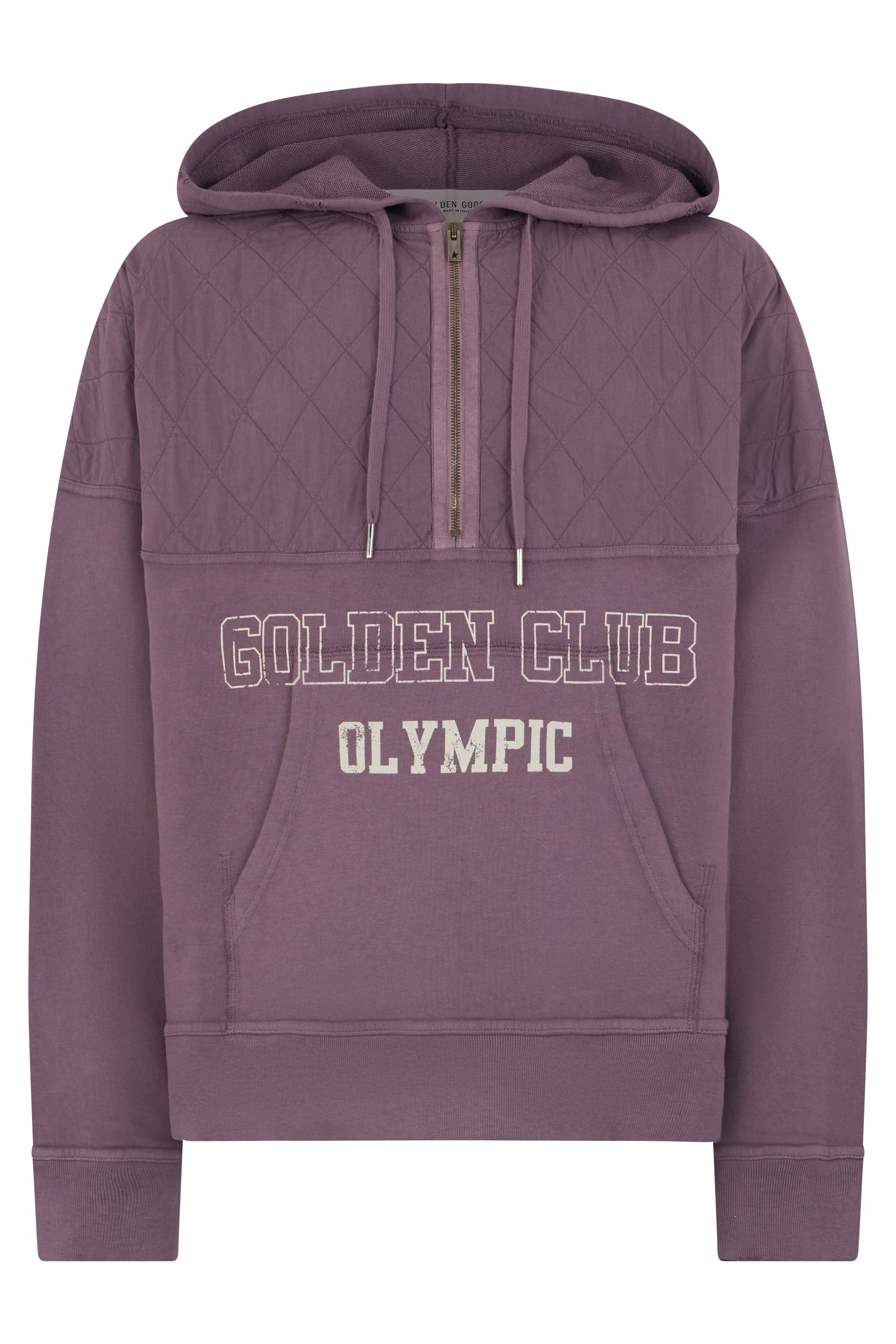 Hoodie with half zip in cotton