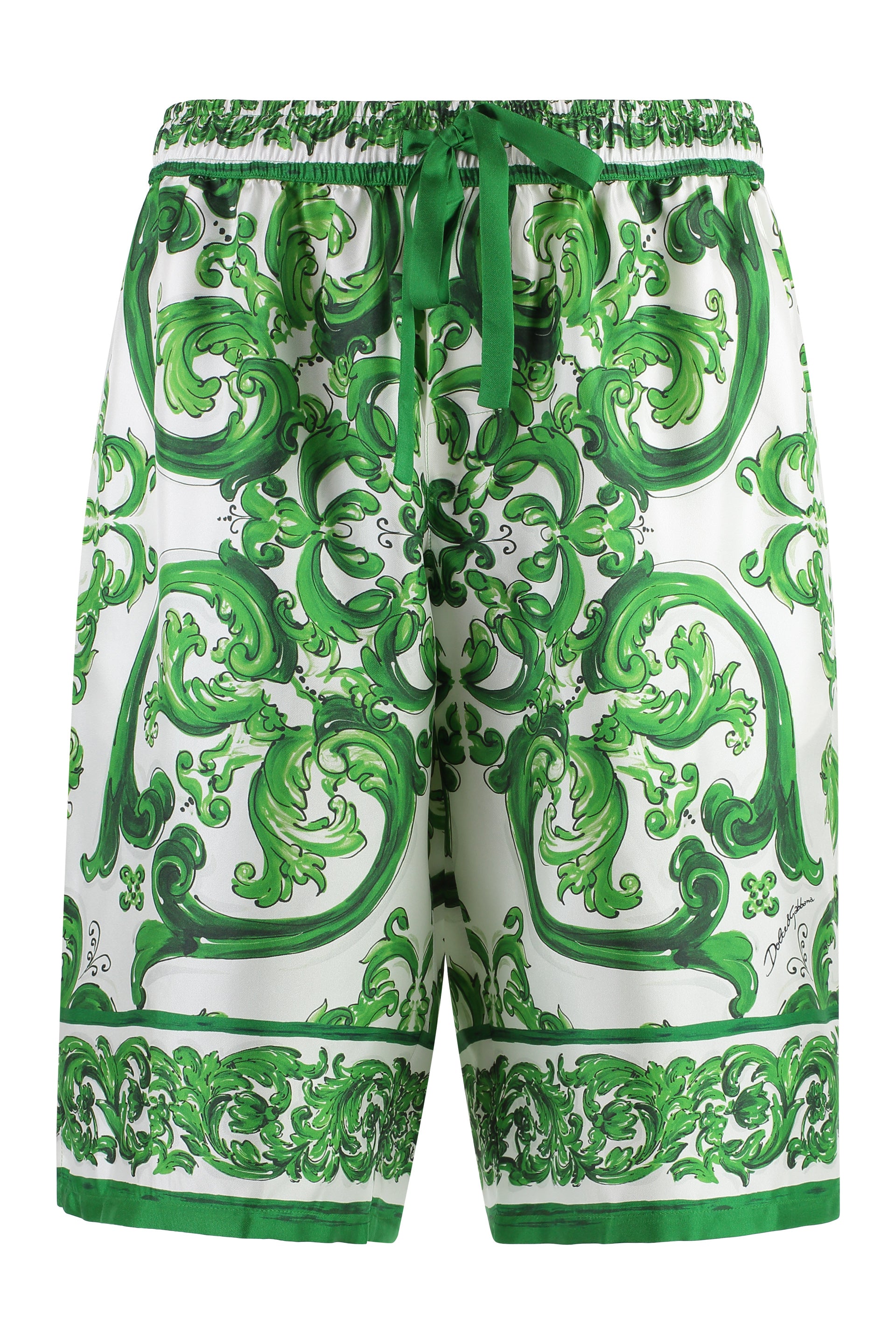 Printed silk bermuda shorts