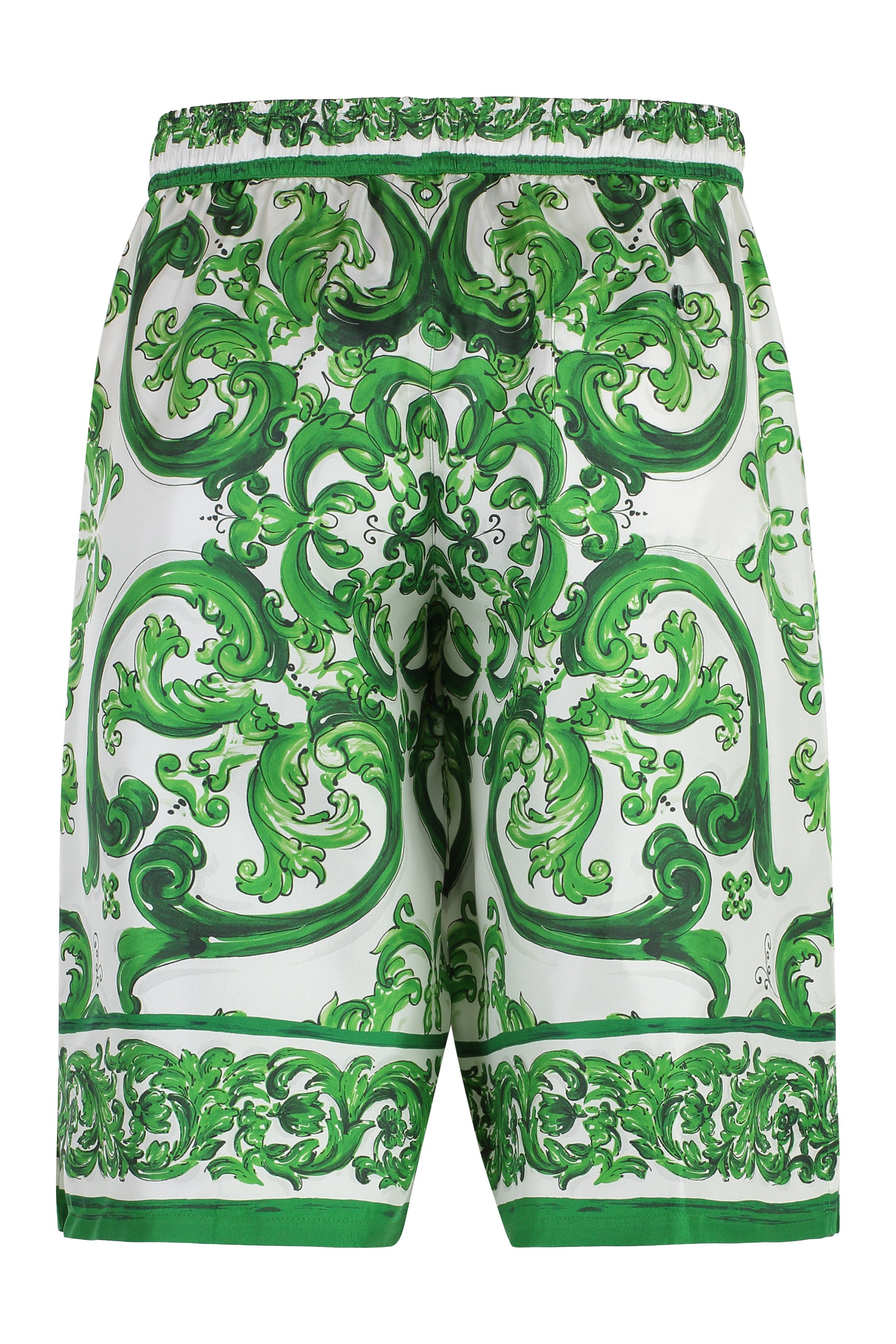 Printed silk bermuda shorts