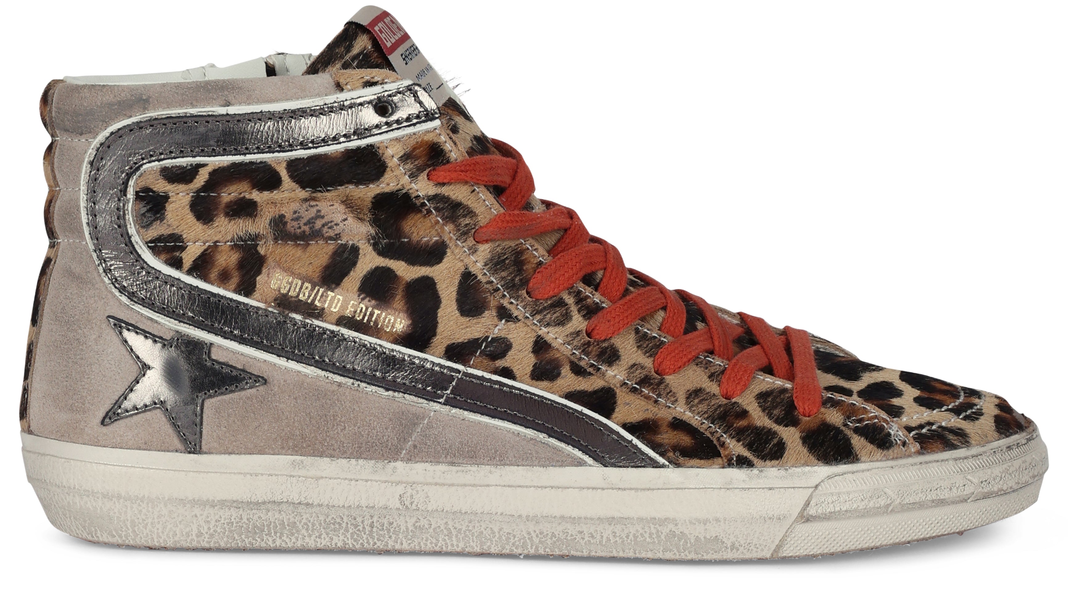 Sneakers Slide LTD in pony and laminated leather