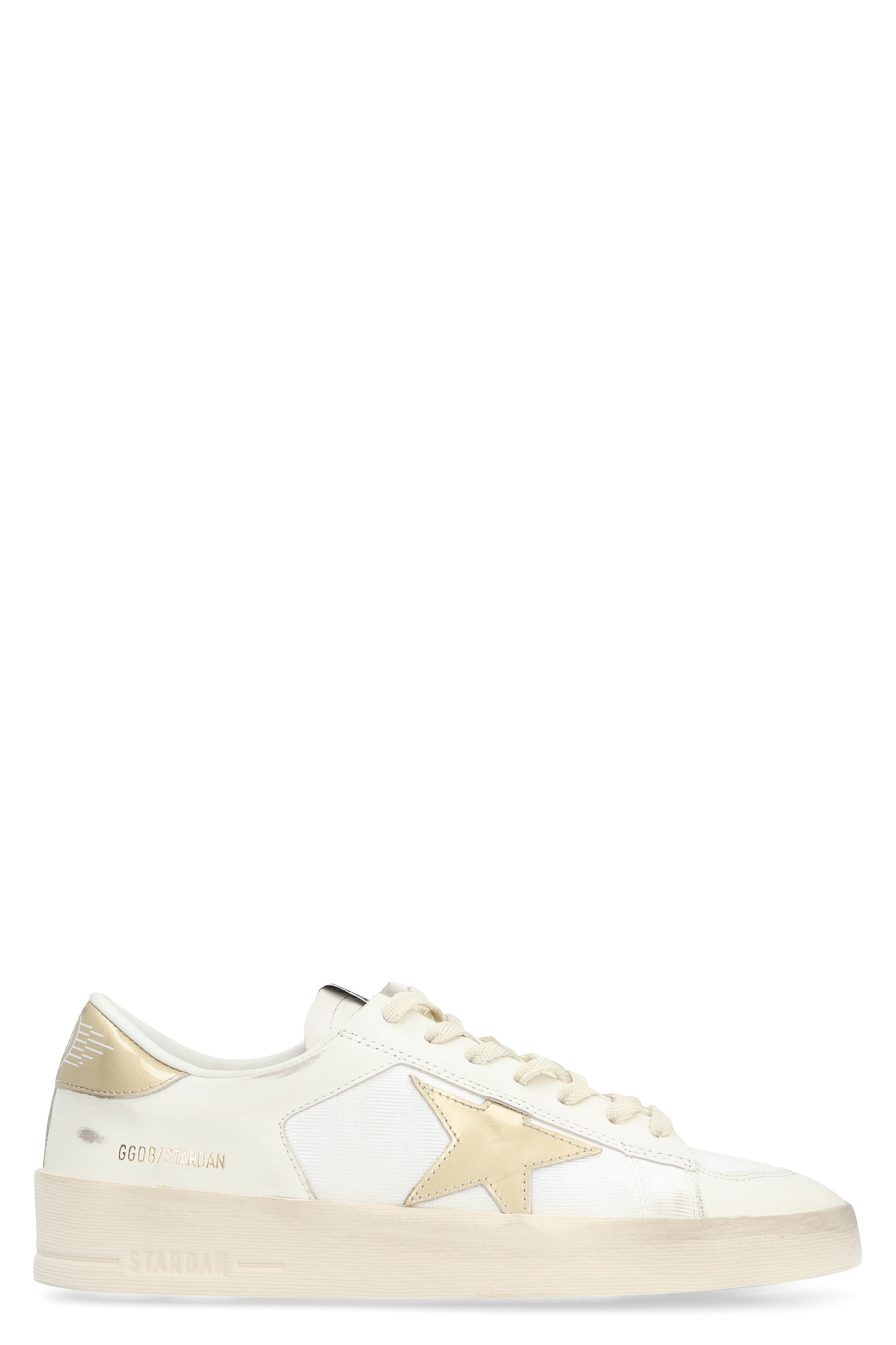 Stardan leather and fabric low-top sneakers