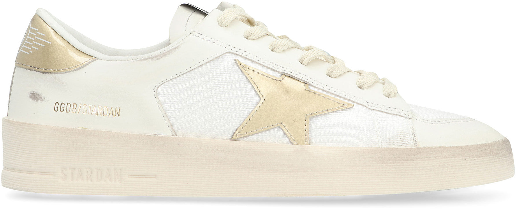 Stardan leather and fabric low-top sneakers