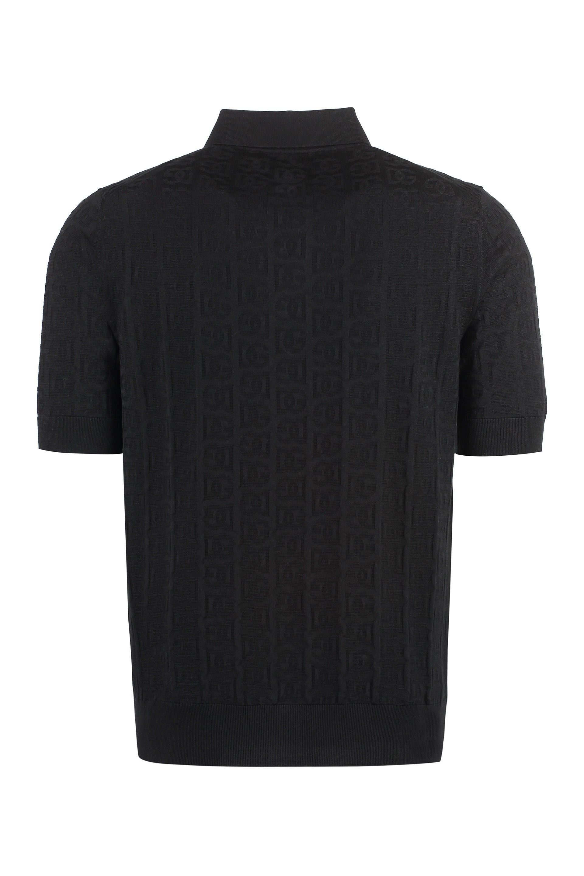 Jacquard knit polo shirt