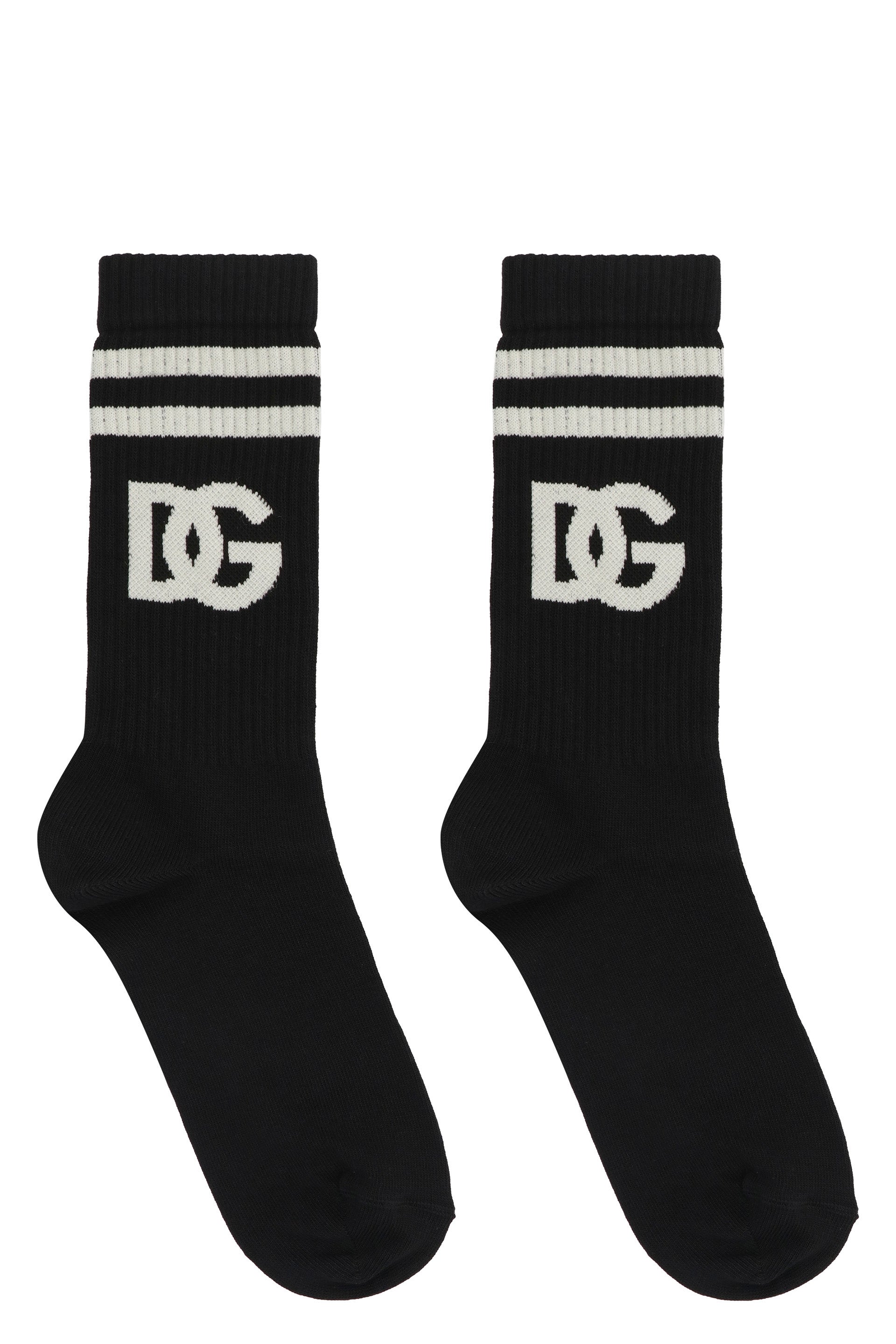 Logo cotton blend socks